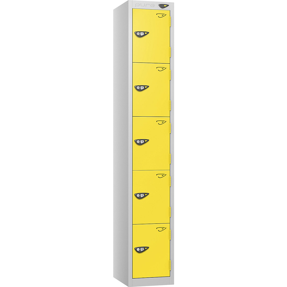 Pure Prime Metal Lockers with Combination Lock | Pearl Silver Bioshell | Carbon Zero Manufactured
