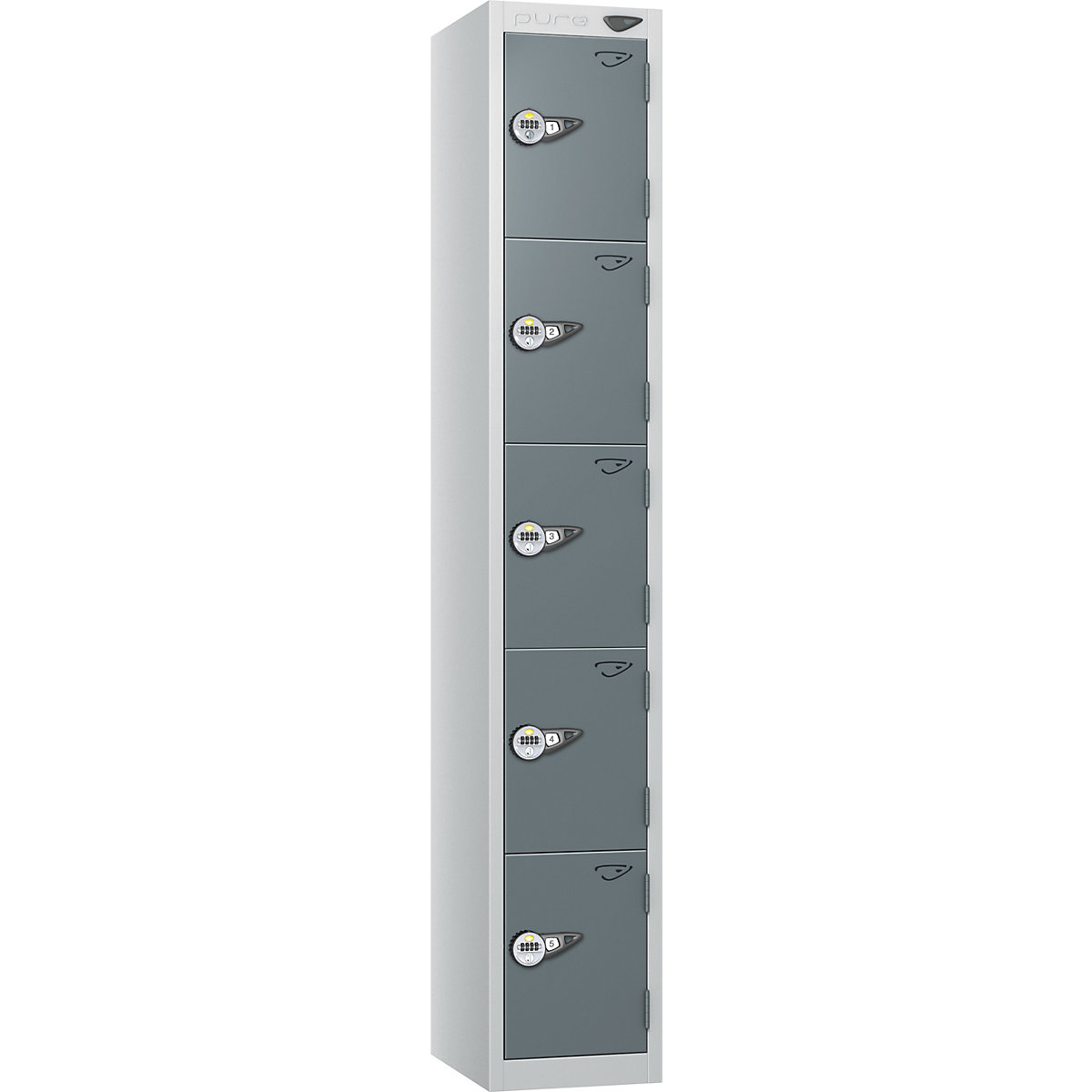 Pure Prime Metal Lockers with Combination Lock | Pearl Silver Bioshell | Carbon Zero Manufactured
