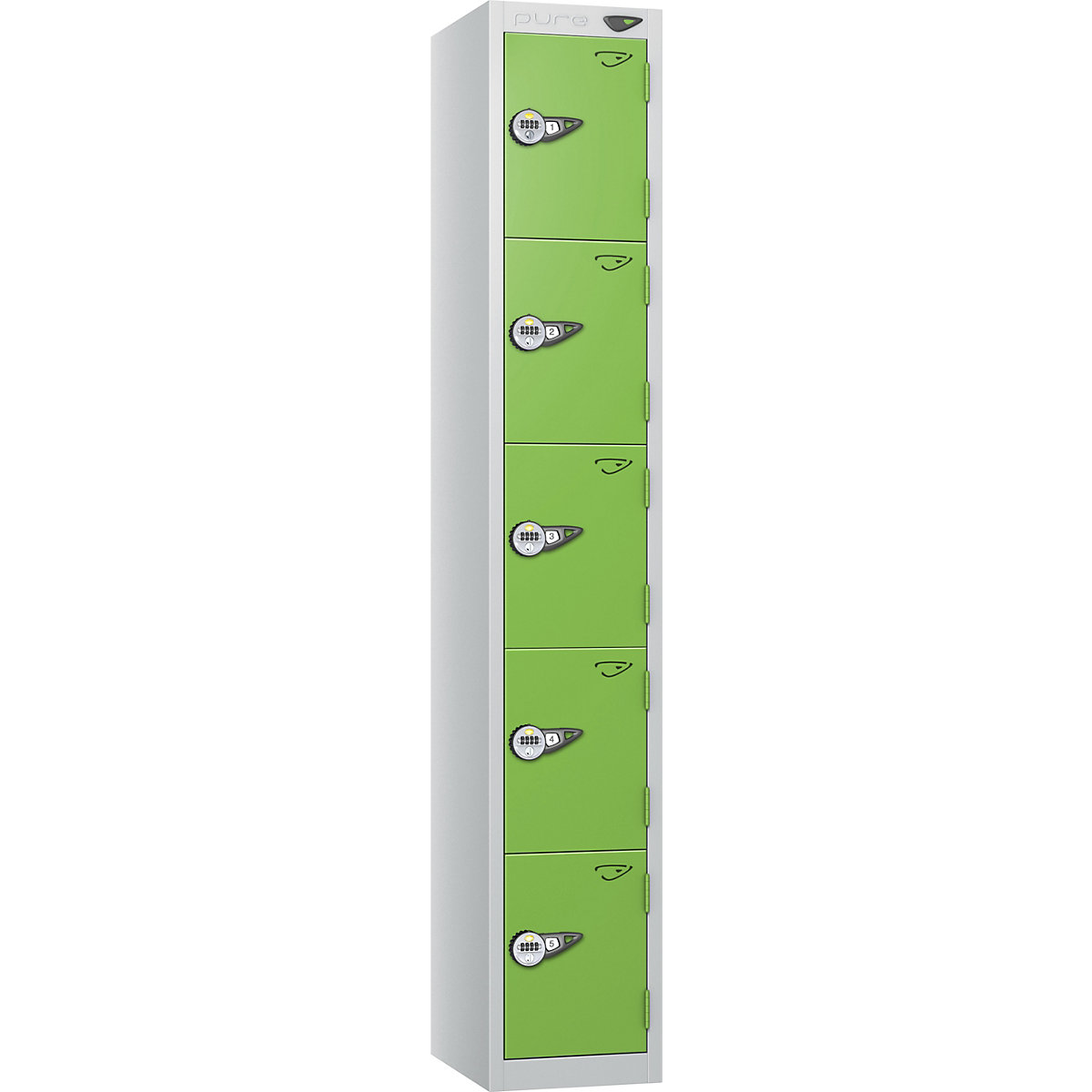 Pure Prime Metal Lockers with Combination Lock | Pearl Silver Bioshell | Carbon Zero Manufactured