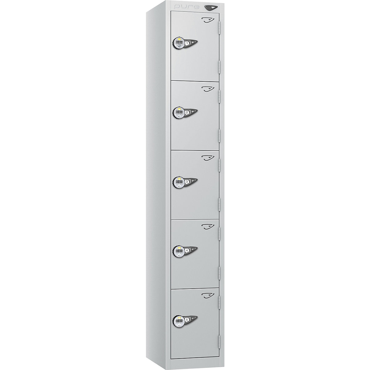 Pure Prime Metal Lockers with Combination Lock | Pearl Silver Bioshell | Carbon Zero Manufactured