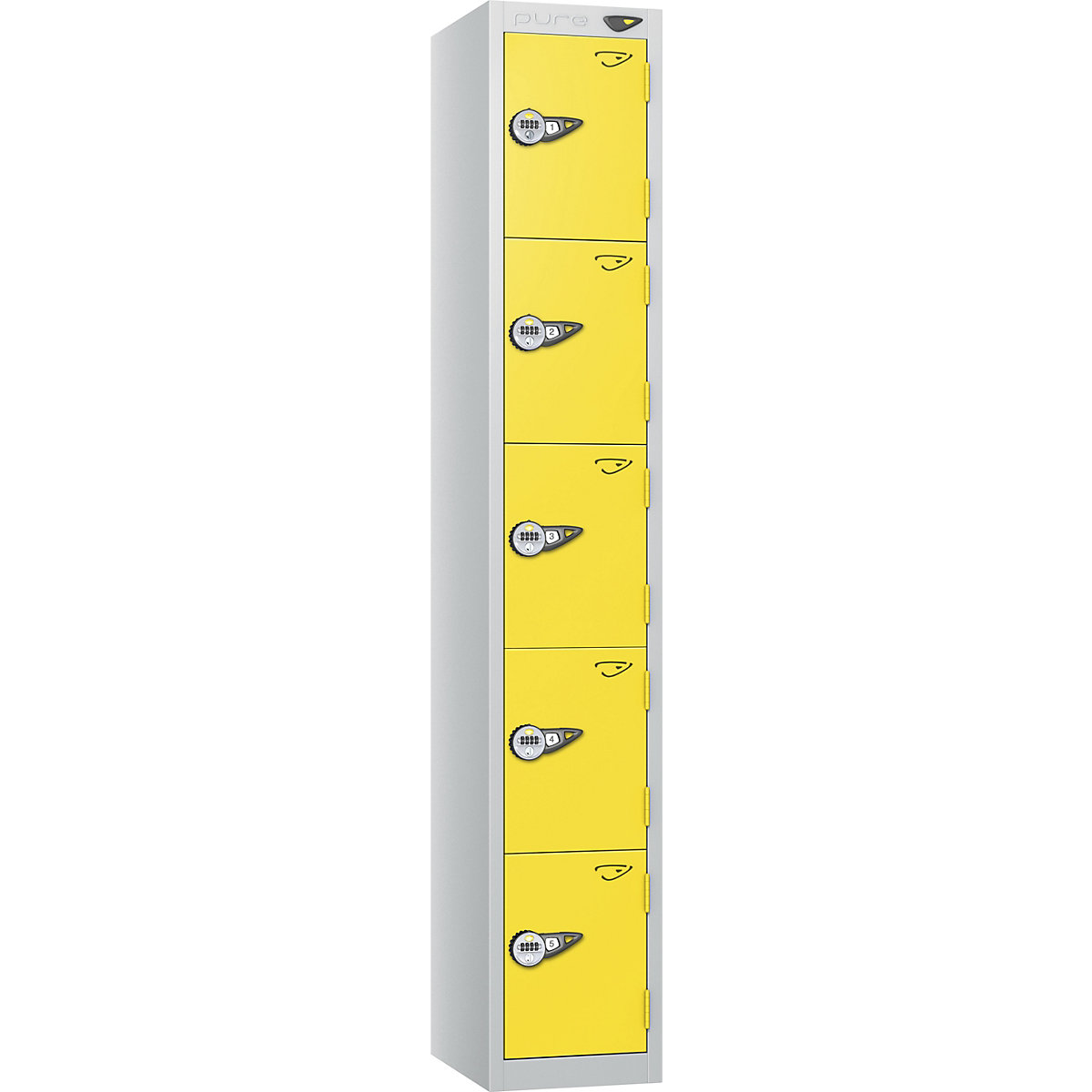 Pure Prime Metal Lockers with Combination Lock | Pearl Silver Bioshell | Carbon Zero Manufactured