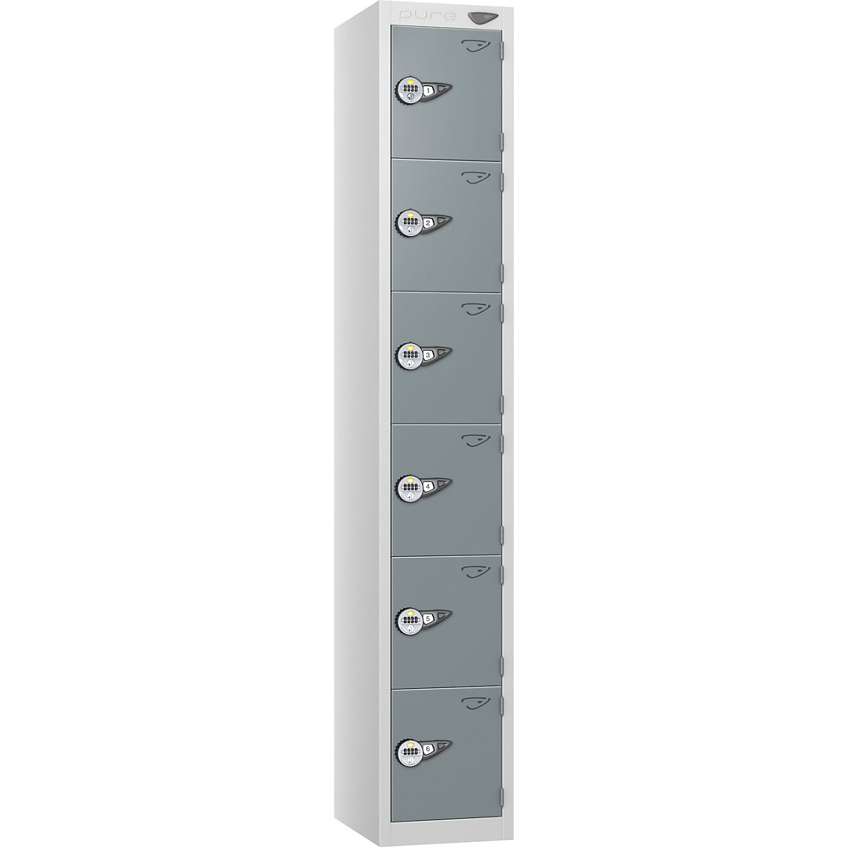 Pure Prime Metal Lockers with Combination Lock | Pearl Silver Bioshell | Carbon Zero Manufactured