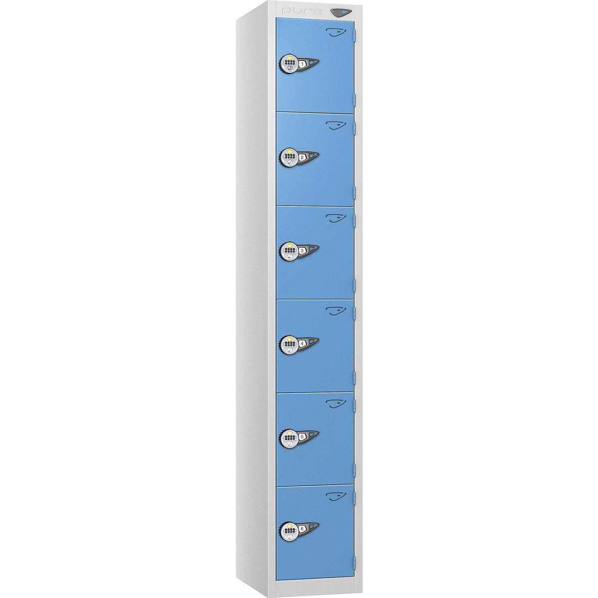 Pure Prime Metal Lockers with Combination Lock | Pearl Silver Bioshell | Carbon Zero Manufactured