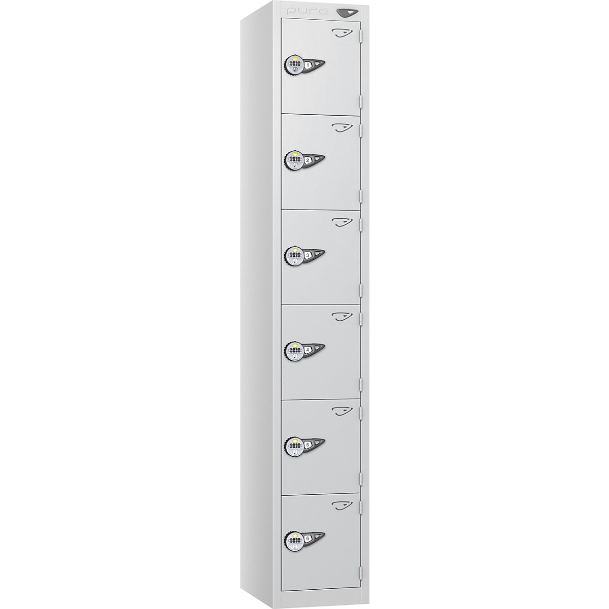 Pure Prime Metal Lockers with Combination Lock | Pearl Silver Bioshell | Carbon Zero Manufactured