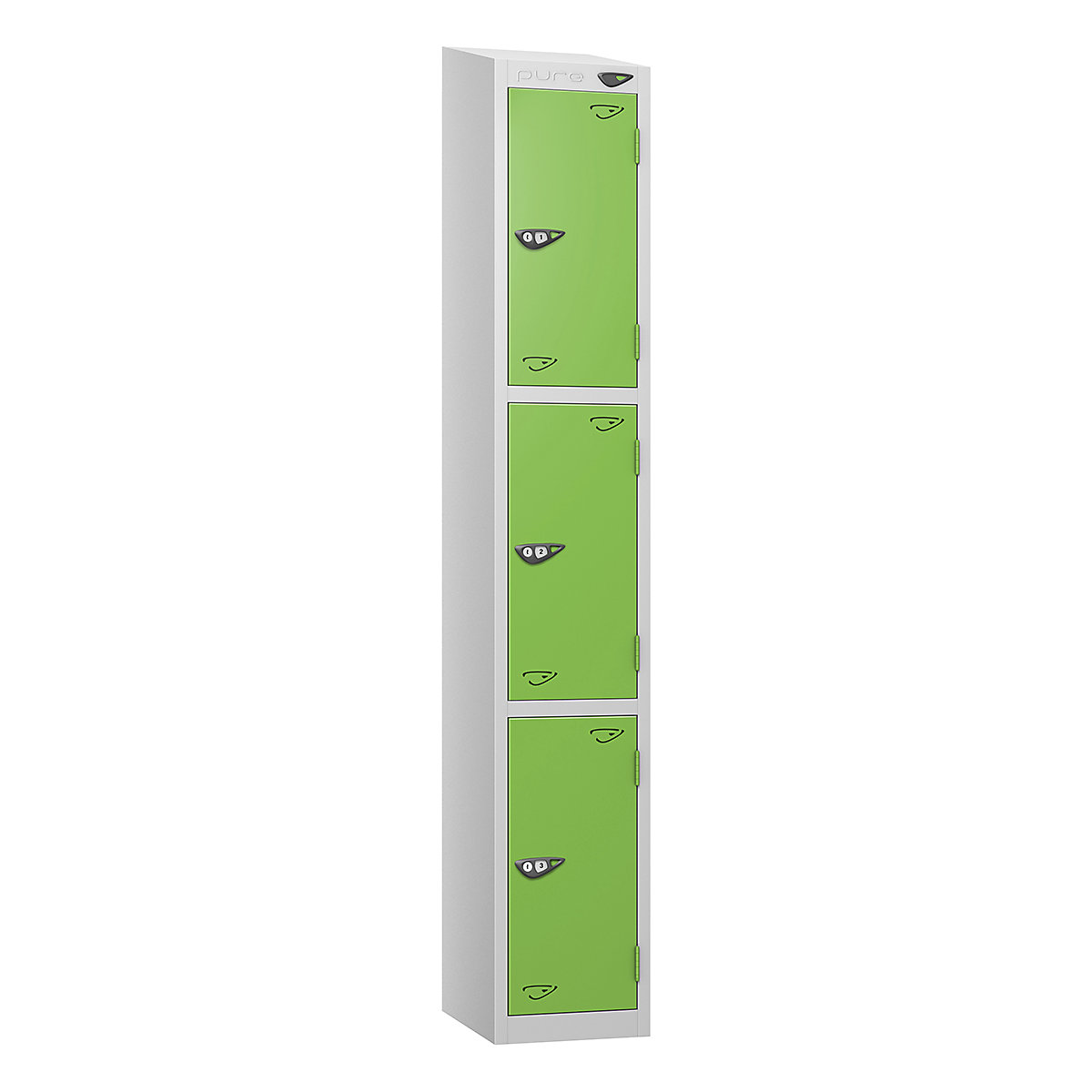 Pure Prime Sloping Top Coin Retain Lockers | Pearl Silver Bioshell