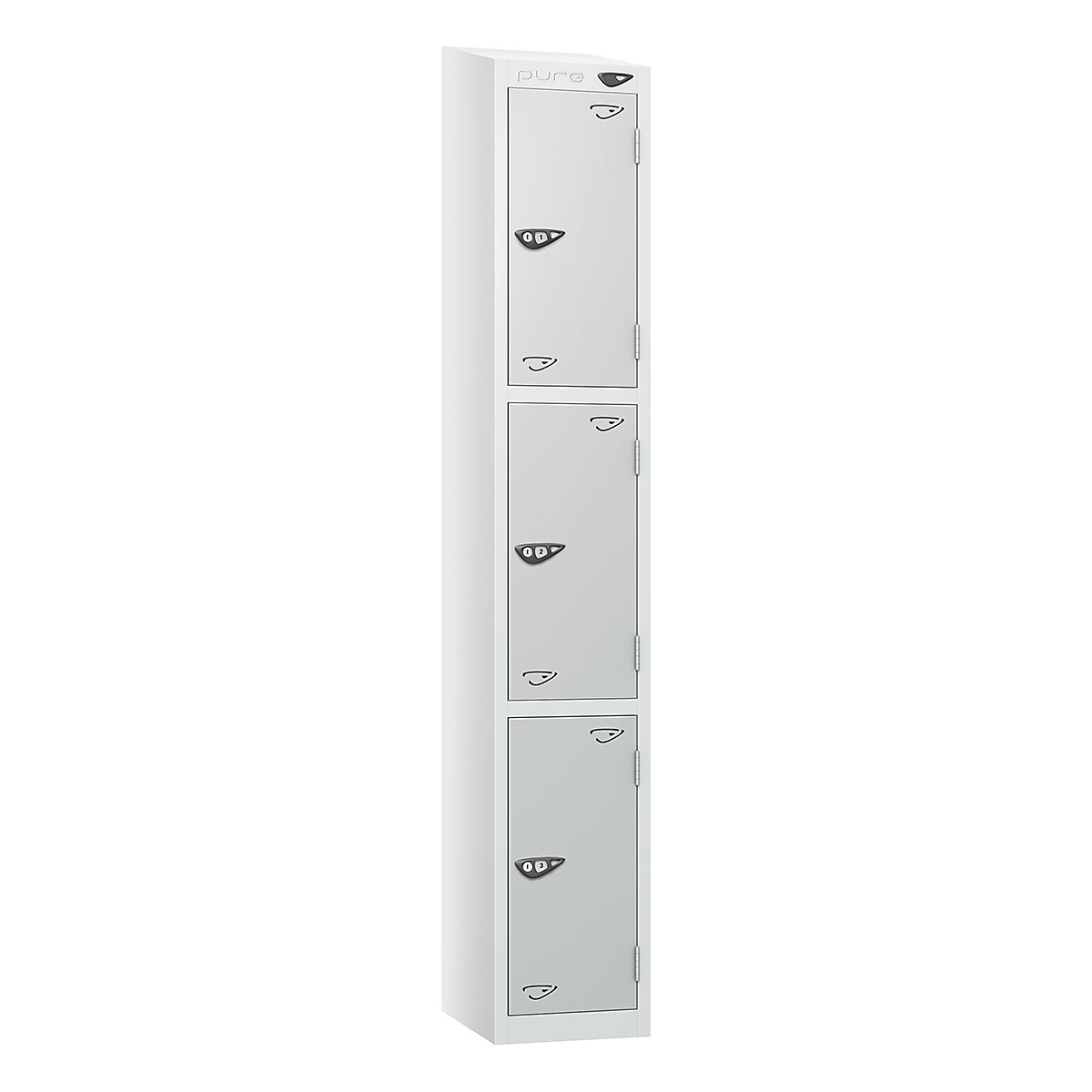 Pure Prime Sloping Top Metal Lockers | Artic White Bioshell | BiGDUG