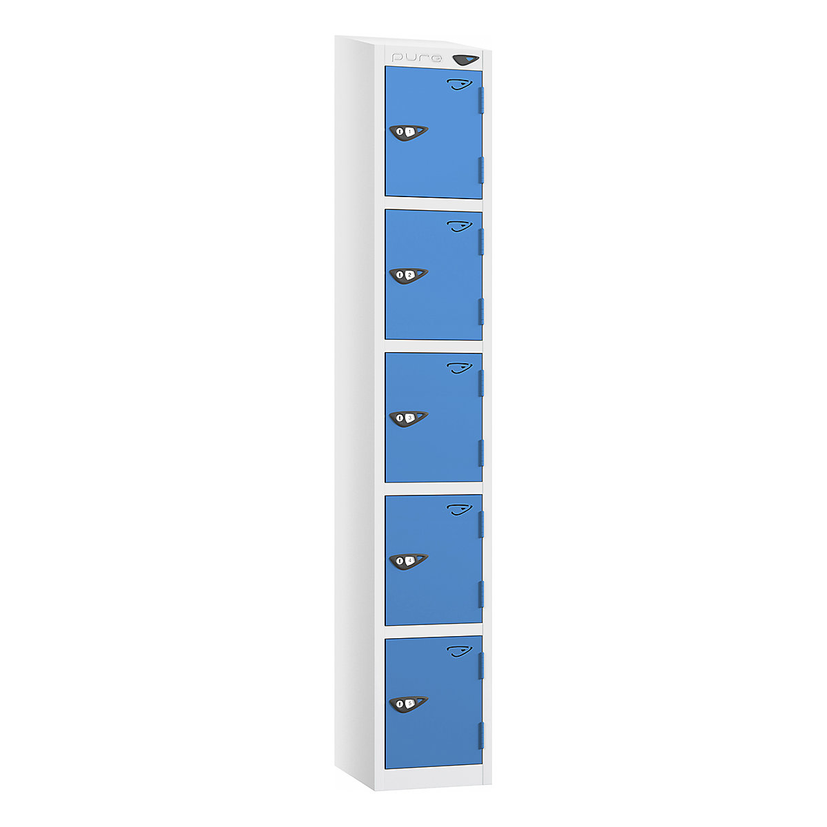 Pure Prime Sloping Top Metal Lockers | Artic White Bioshell | BiGDUG