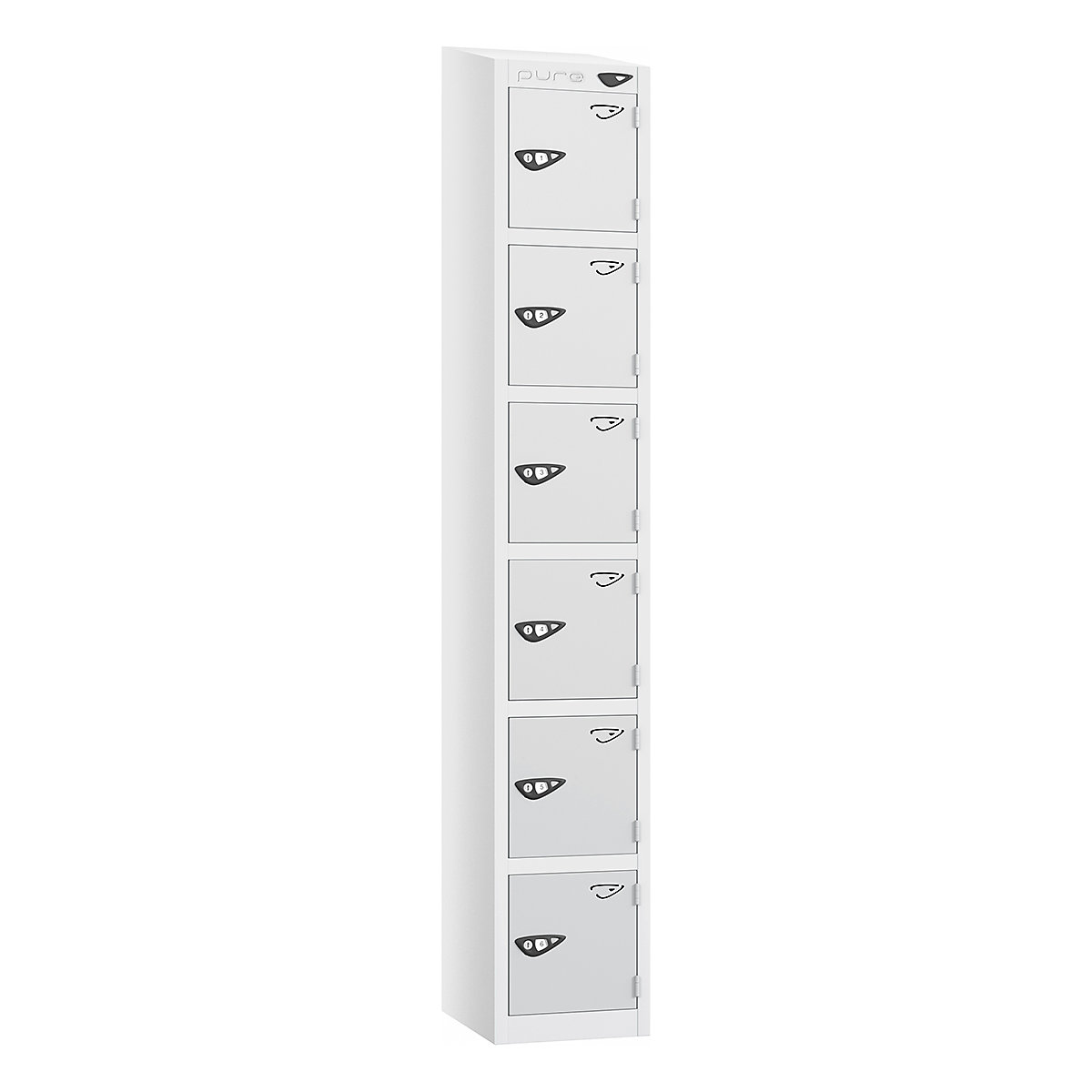 Pure Prime Sloping Top Metal Lockers | Artic White Bioshell | BiGDUG