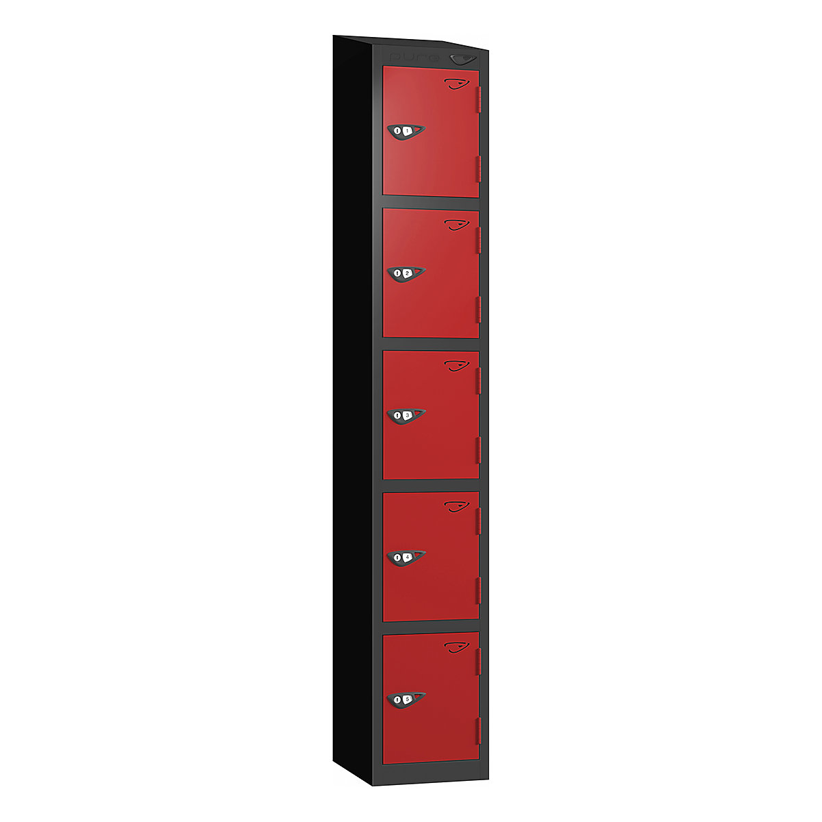 Pure Prime Sloping Top Metal Lockers | Jet Black Bioshell