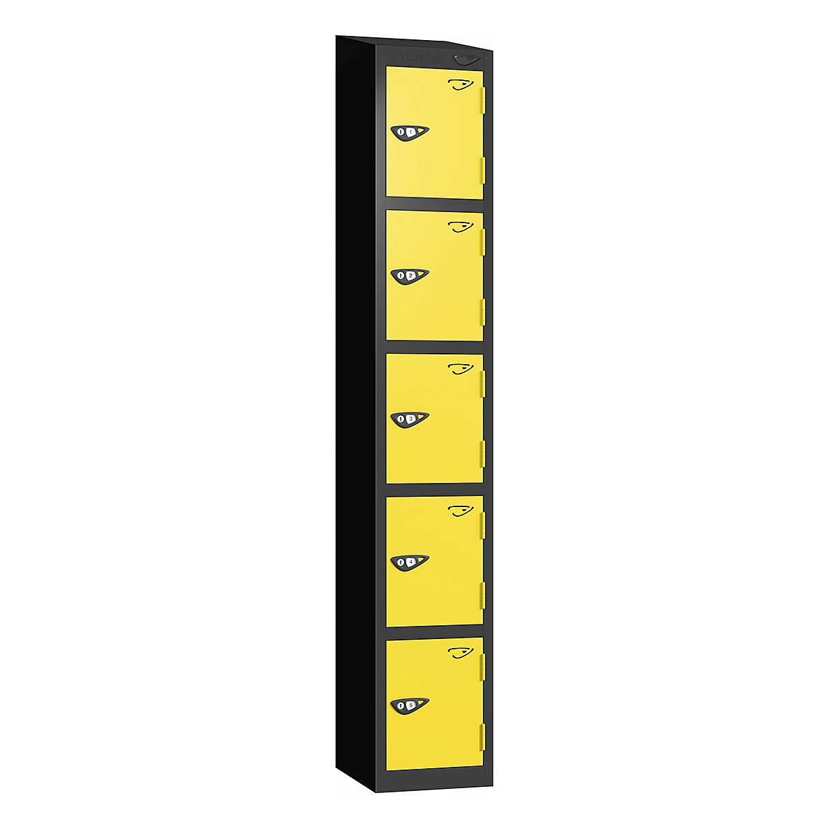 Pure Prime Sloping Top Metal Lockers | Jet Black Bioshell