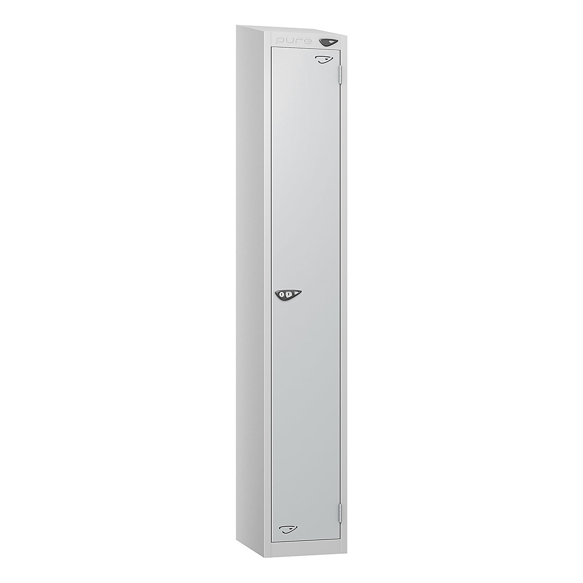 Pure Prime Sloping Top Metal Lockers | Pearl Silver Bioshell | Carbon Zero Manufactured