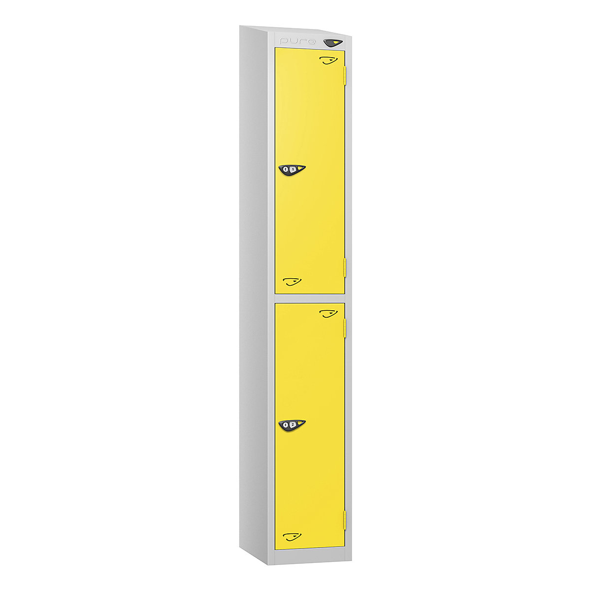 Pure Prime Sloping Top Metal Lockers | Pearl Silver Bioshell | Carbon Zero Manufactured