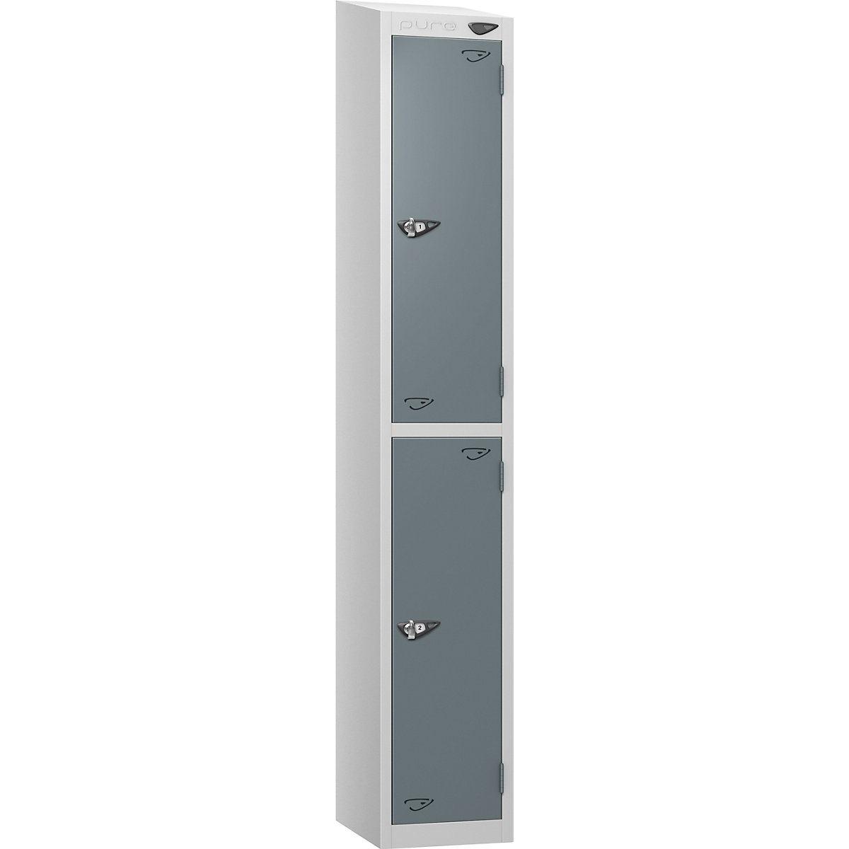 Pure Prime Sloping Top Metal Lockers | Pearl Silver Bioshell | Carbon Zero Manufactured
