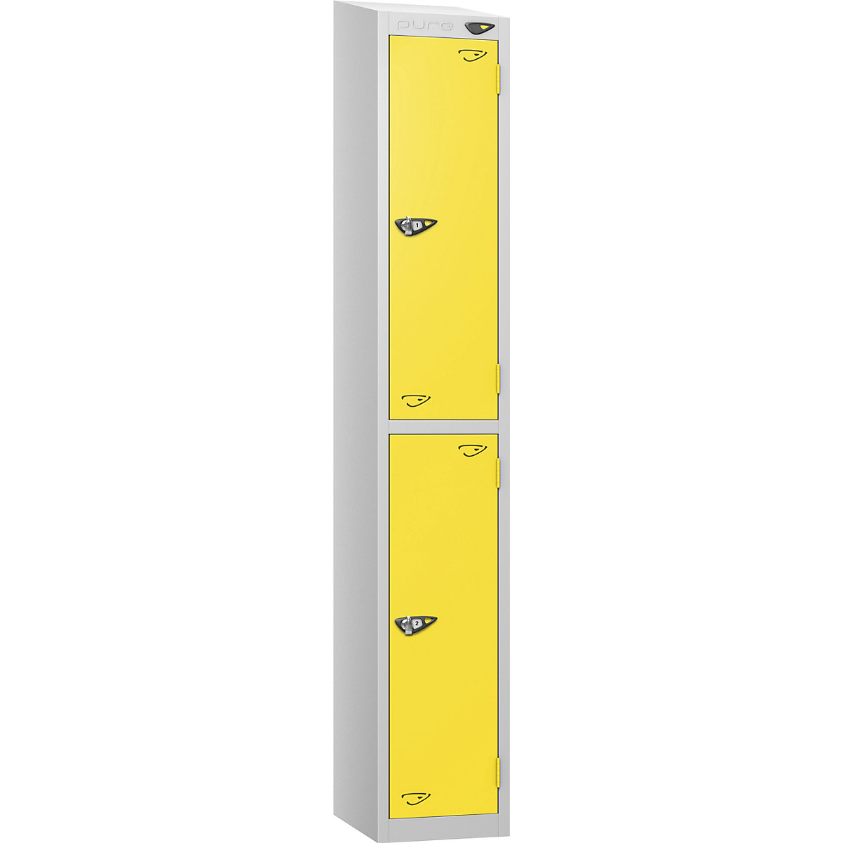 Pure Prime Sloping Top Metal Lockers | Pearl Silver Bioshell | Carbon Zero Manufactured