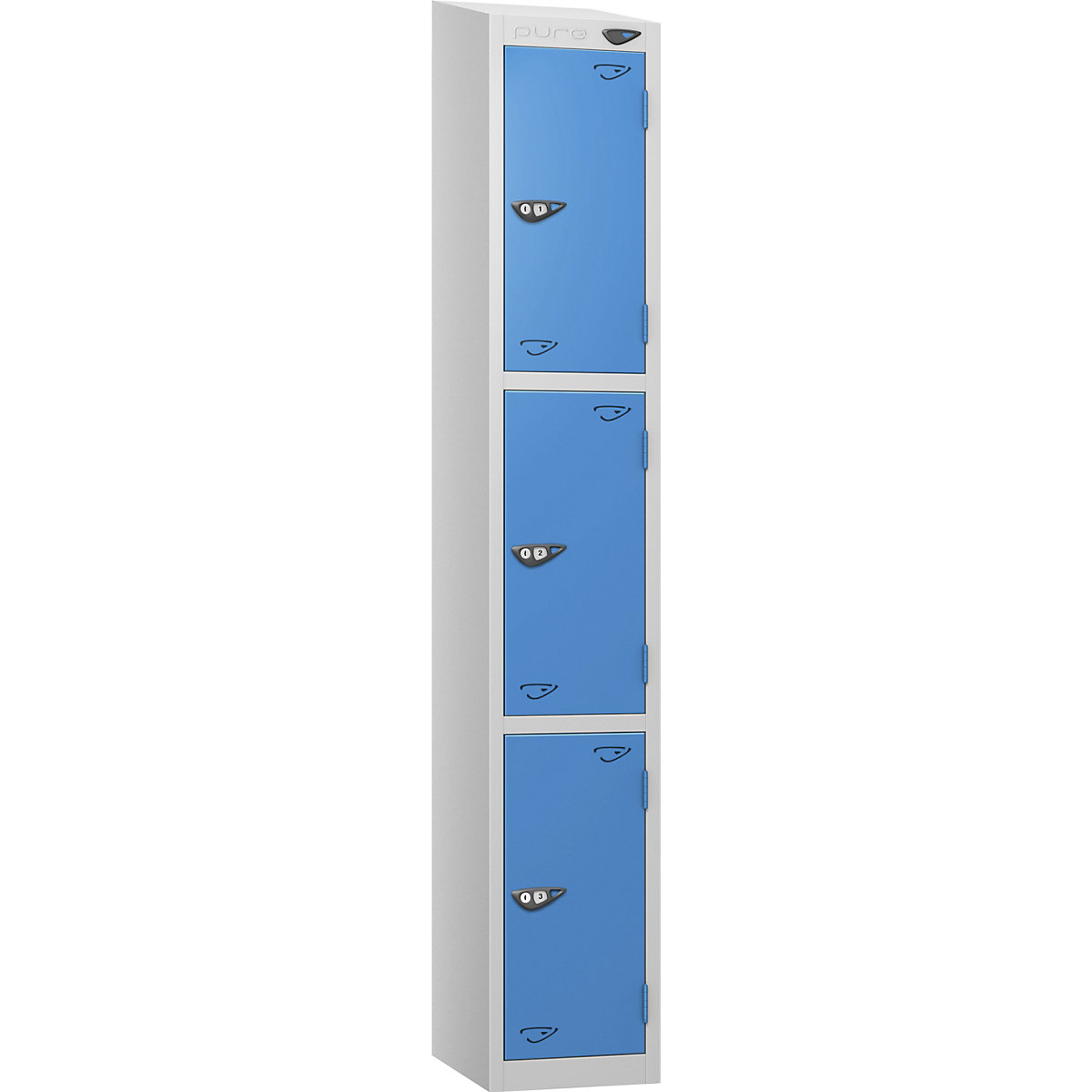 Pure Prime Sloping Top Metal Lockers | Pearl Silver Bioshell | Carbon Zero Manufactured