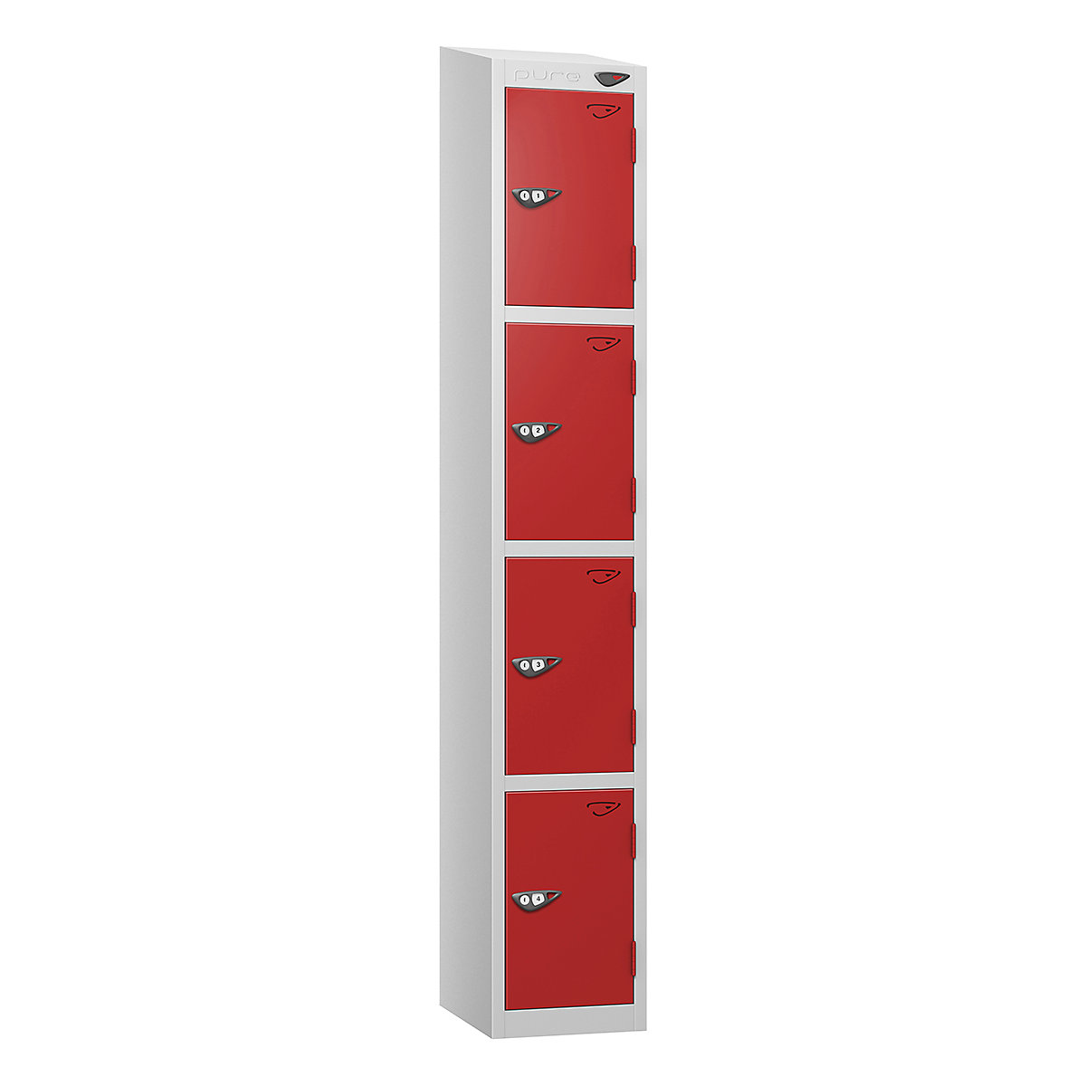 Pure Prime Sloping Top Metal Lockers | Pearl Silver Bioshell | Carbon Zero Manufactured