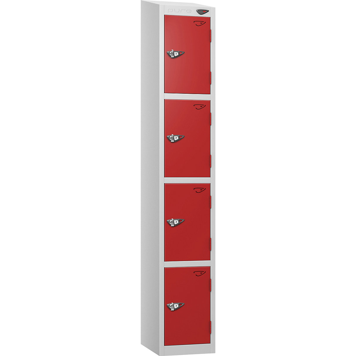Pure Prime Sloping Top Metal Lockers | Pearl Silver Bioshell | Carbon Zero Manufactured