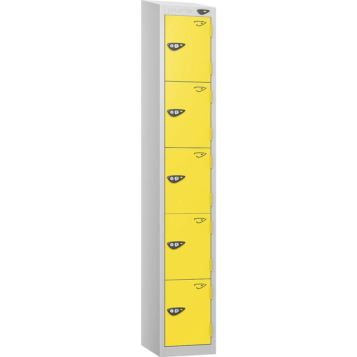 Pure Prime Sloping Top Metal Lockers | Pearl Silver Bioshell | Carbon Zero Manufactured