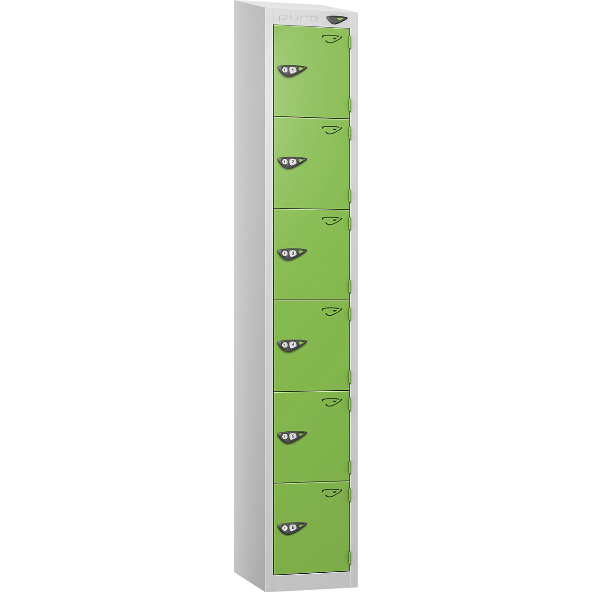 Pure Prime Sloping Top Metal Lockers | Pearl Silver Bioshell | Carbon Zero Manufactured