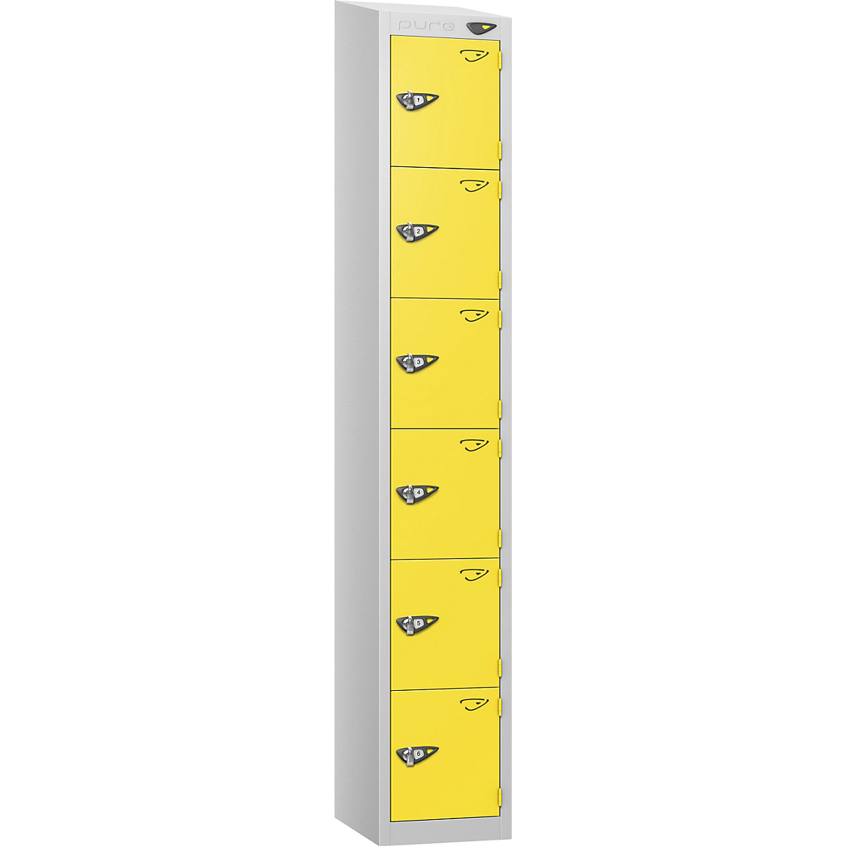 Pure Prime Sloping Top Metal Lockers | Pearl Silver Bioshell | Carbon Zero Manufactured