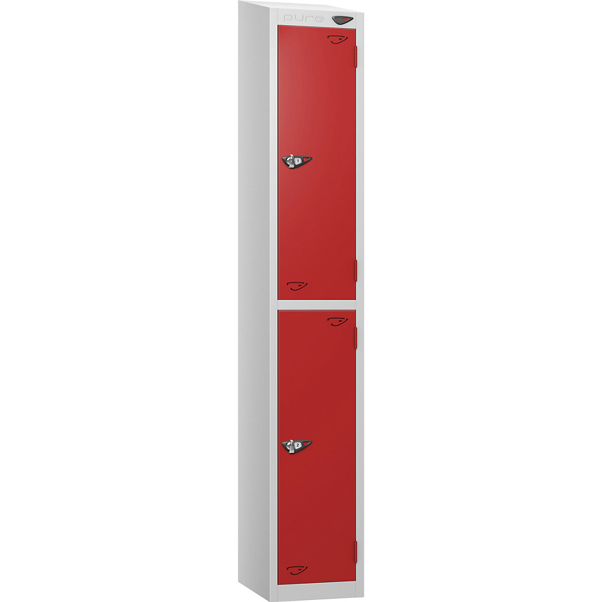 Pure Prime Sloping Top Metal Lockers | Pearl Silver Bioshell