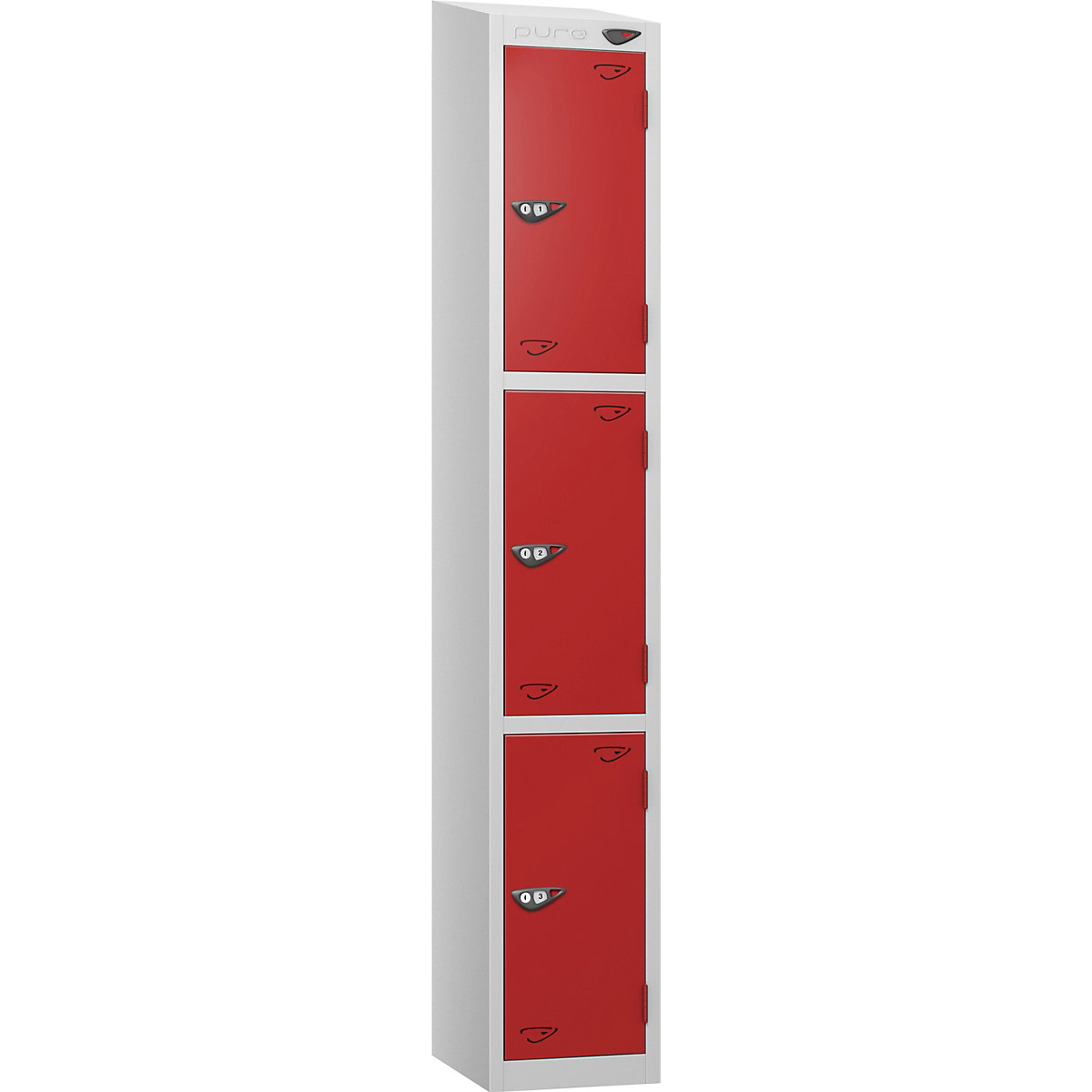 Pure Prime Sloping Top Metal Lockers | Pearl Silver Bioshell (Product illustration 7)-6