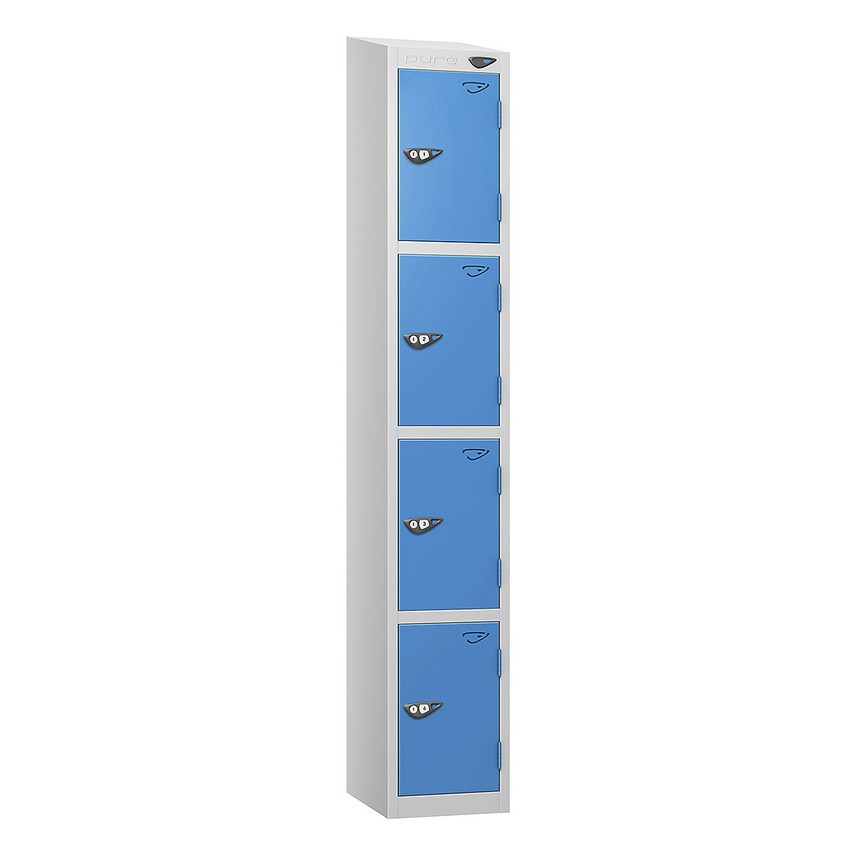 Pure Prime Sloping Top Metal Lockers | Pearl Silver Bioshell