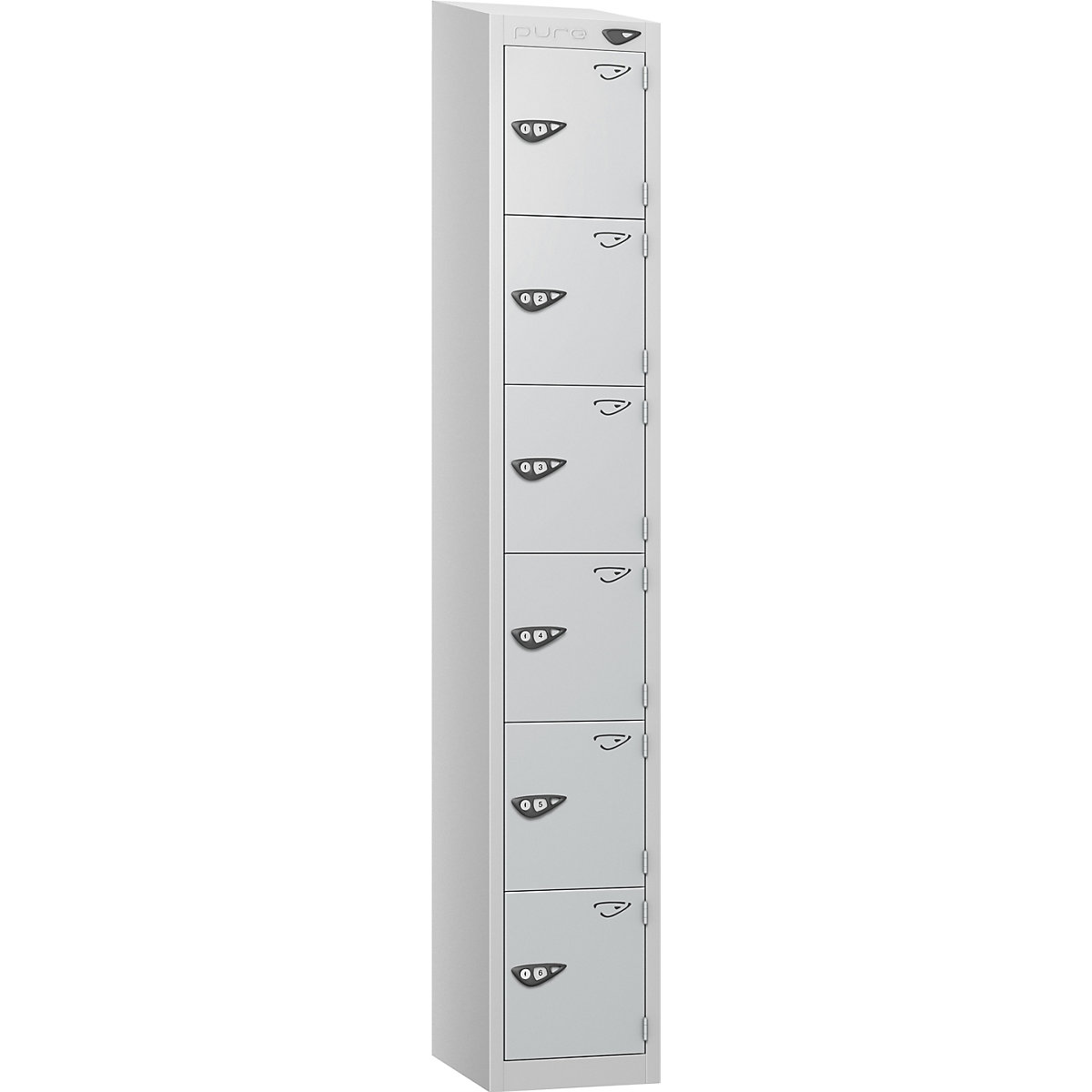 Pure Prime Sloping Top Metal Lockers | Pearl Silver Bioshell