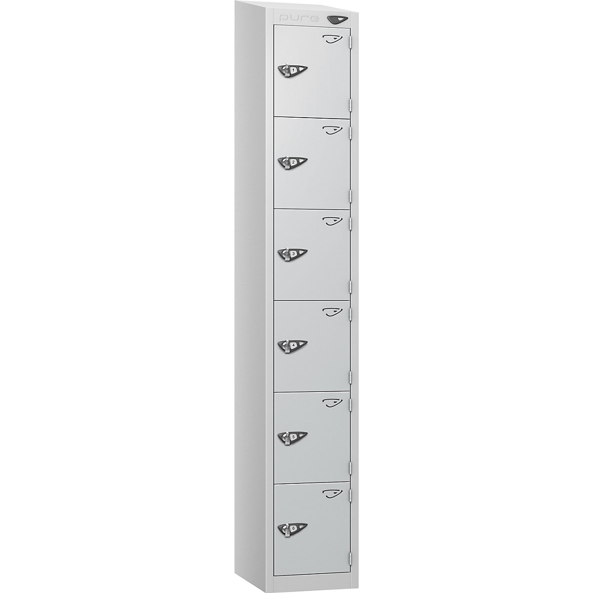 Pure Prime Sloping Top Metal Lockers | Pearl Silver Bioshell