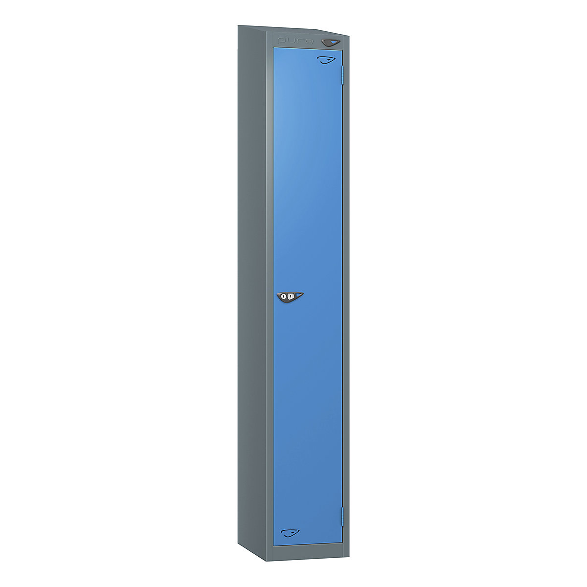 Pure Prime Sloping Top Metal Lockers | Slate Grey Bioshell