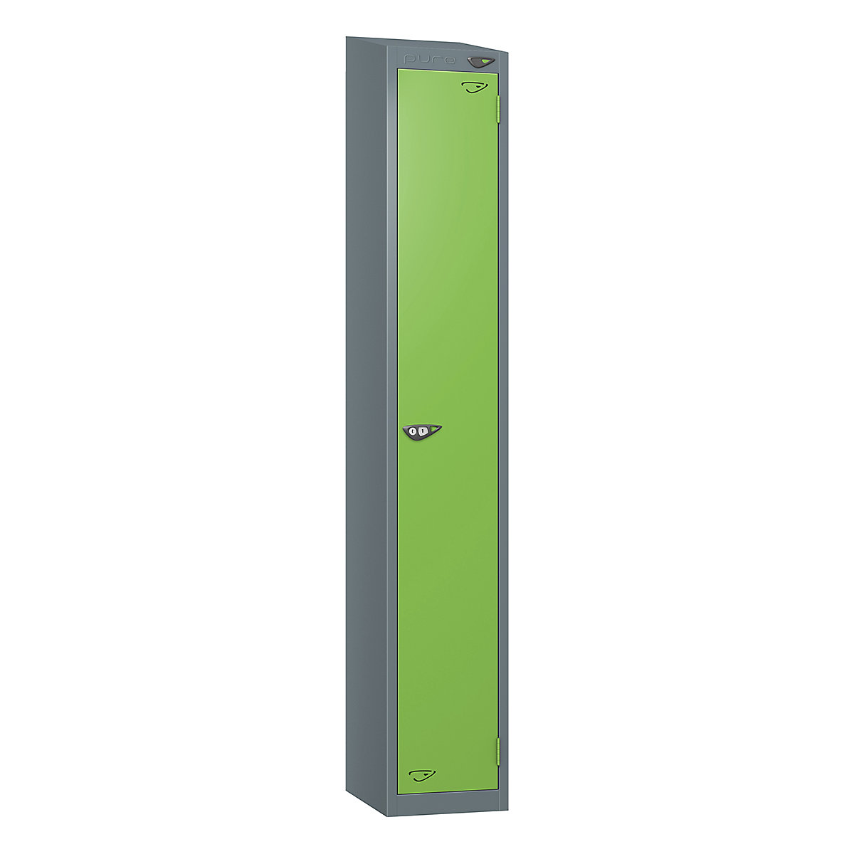 Pure Prime Sloping Top Metal Lockers | 1950h x 300w x 300d mm | 1 Door ...