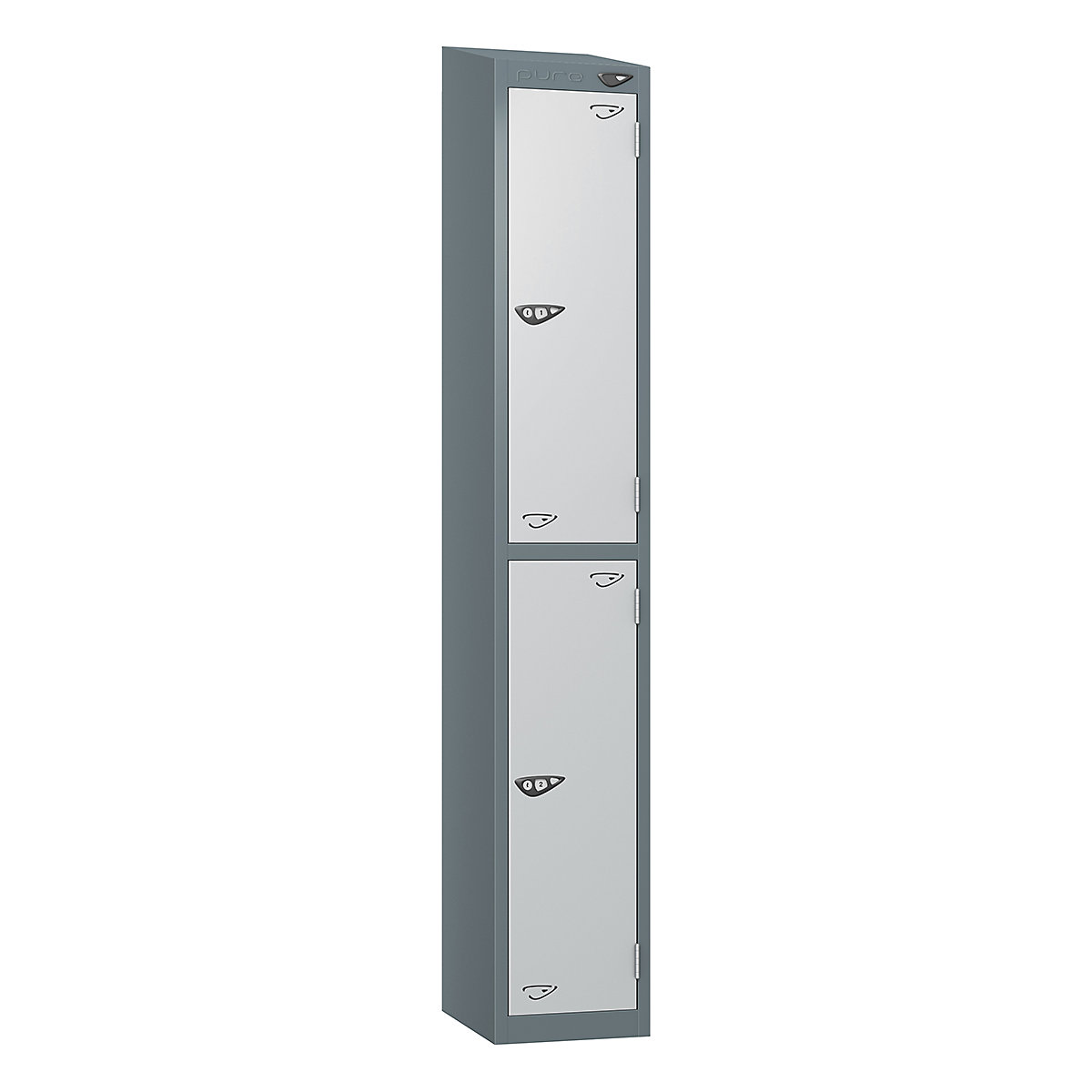 Pure Prime Sloping Top Metal Lockers | 1950h x 450w x 450d mm | 2 Door ...