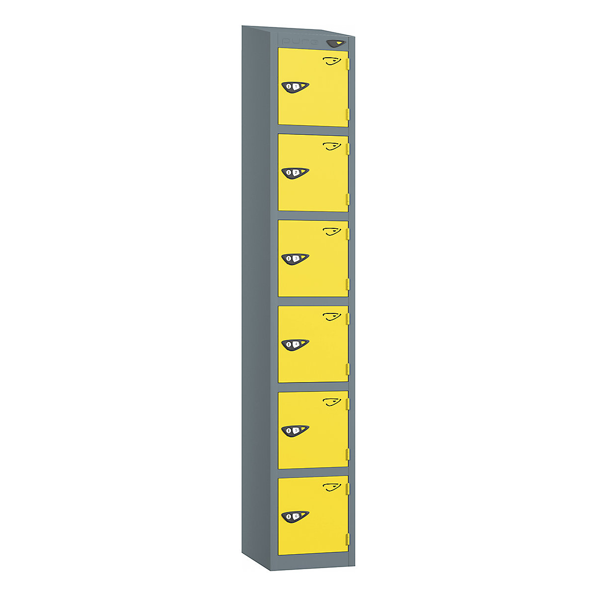 Pure Prime Sloping Top Metal Lockers | Slate Grey Bioshell