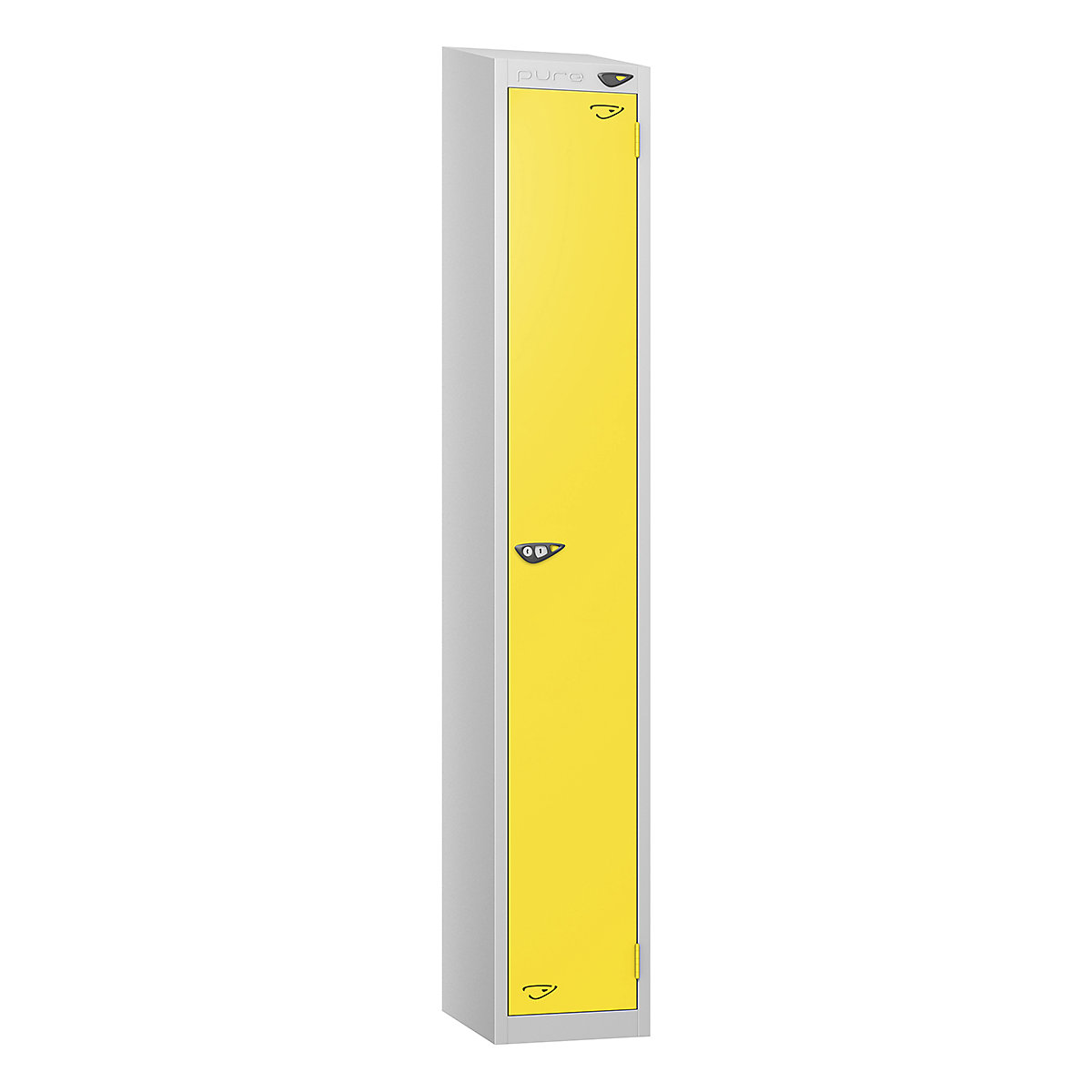 Pure Prime Sloping Top Metal Lockers with Combination Locks | Pearl Silver Bioshell | Carbon Zero Manufactured