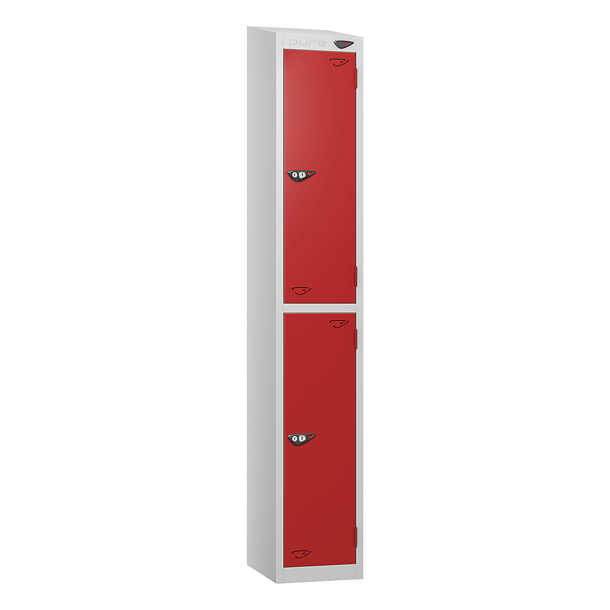 Pure Prime Sloping Top Metal Lockers with Combination Locks | Pearl Silver Bioshell | Carbon Zero Manufactured