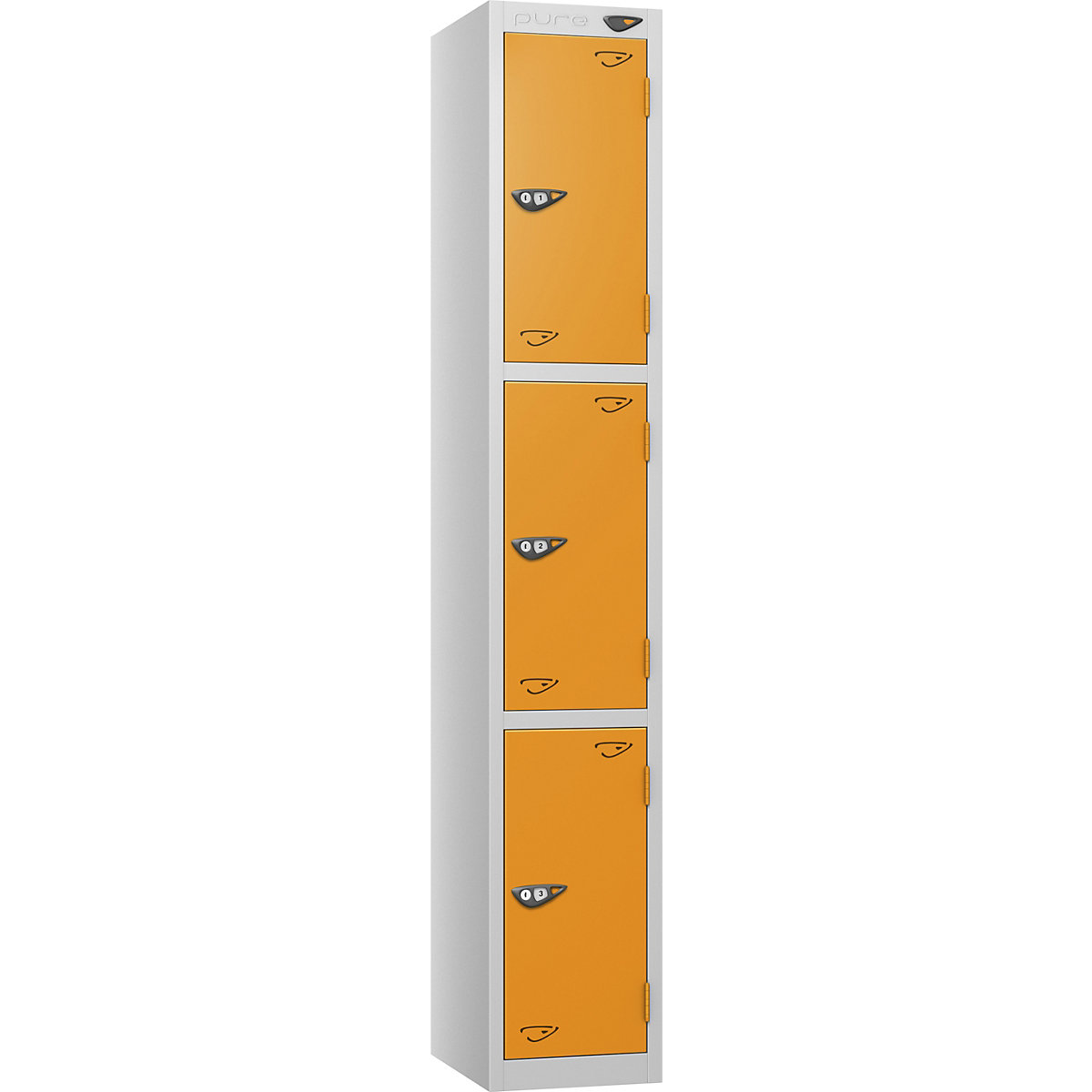 Pure Style Metal Lockers with Combination Locks | Pearl Silver Bioshell | Carbon Zero Manufactured
