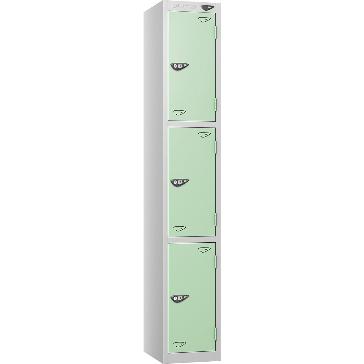 Pure Style Metal Lockers with Combination Locks | Pearl Silver Bioshell | Carbon Zero Manufactured