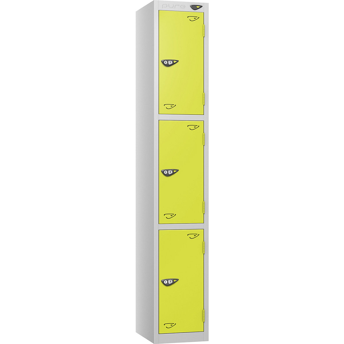 Pure Style Metal Lockers with Combination Locks | Pearl Silver Bioshell | Carbon Zero Manufactured