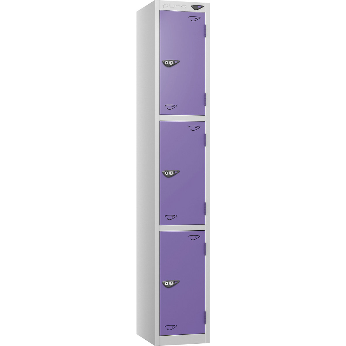 Pure Style Metal Lockers with Combination Locks | Pearl Silver Bioshell | Carbon Zero Manufactured