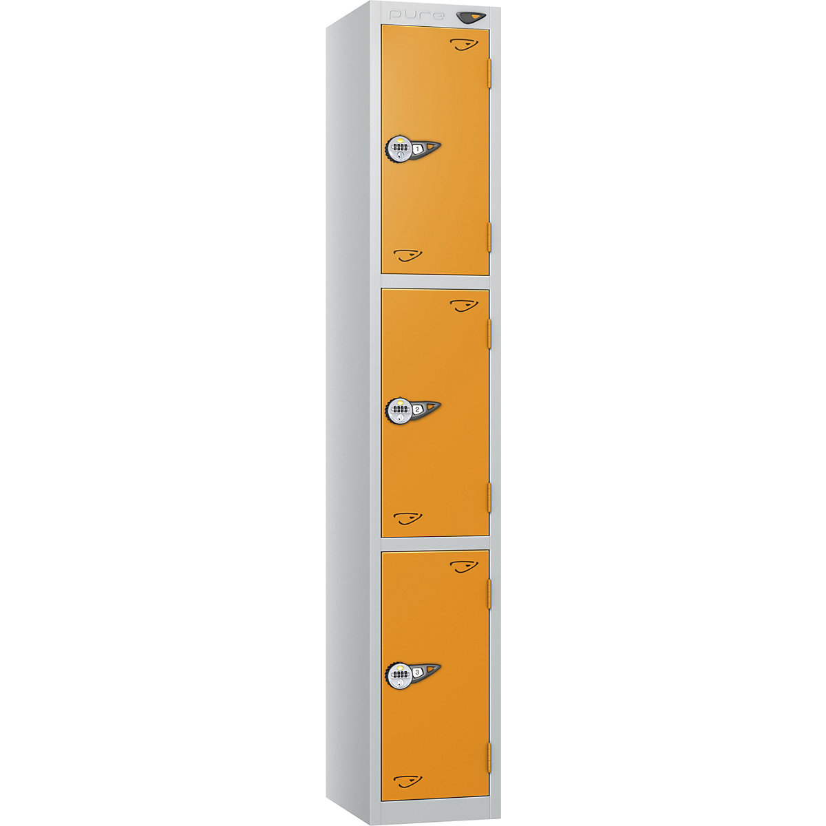 Pure Style Metal Lockers with Combination Locks | Pearl Silver Bioshell | Carbon Zero Manufactured
