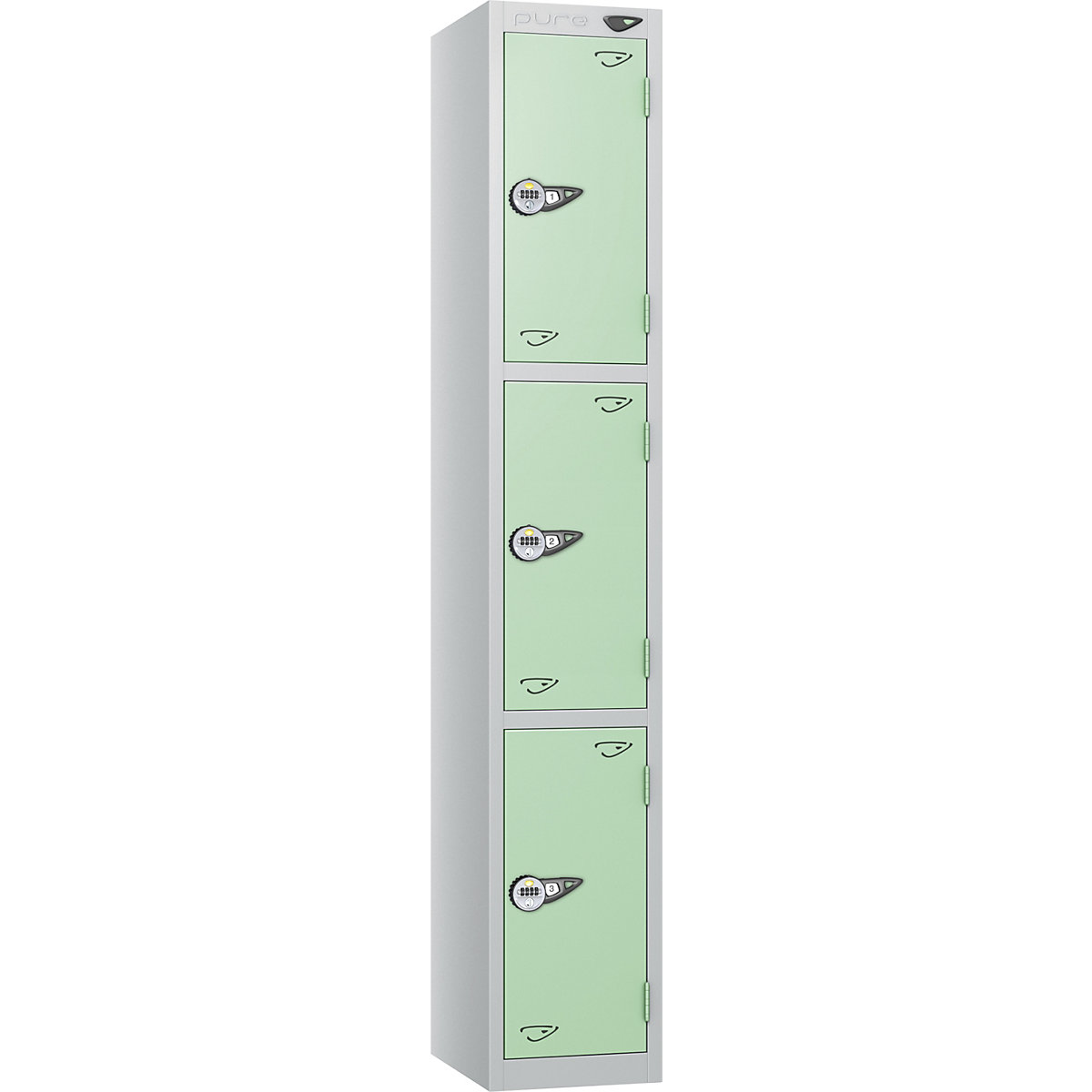 Pure Style Metal Lockers with Combination Locks | Pearl Silver Bioshell | Carbon Zero Manufactured