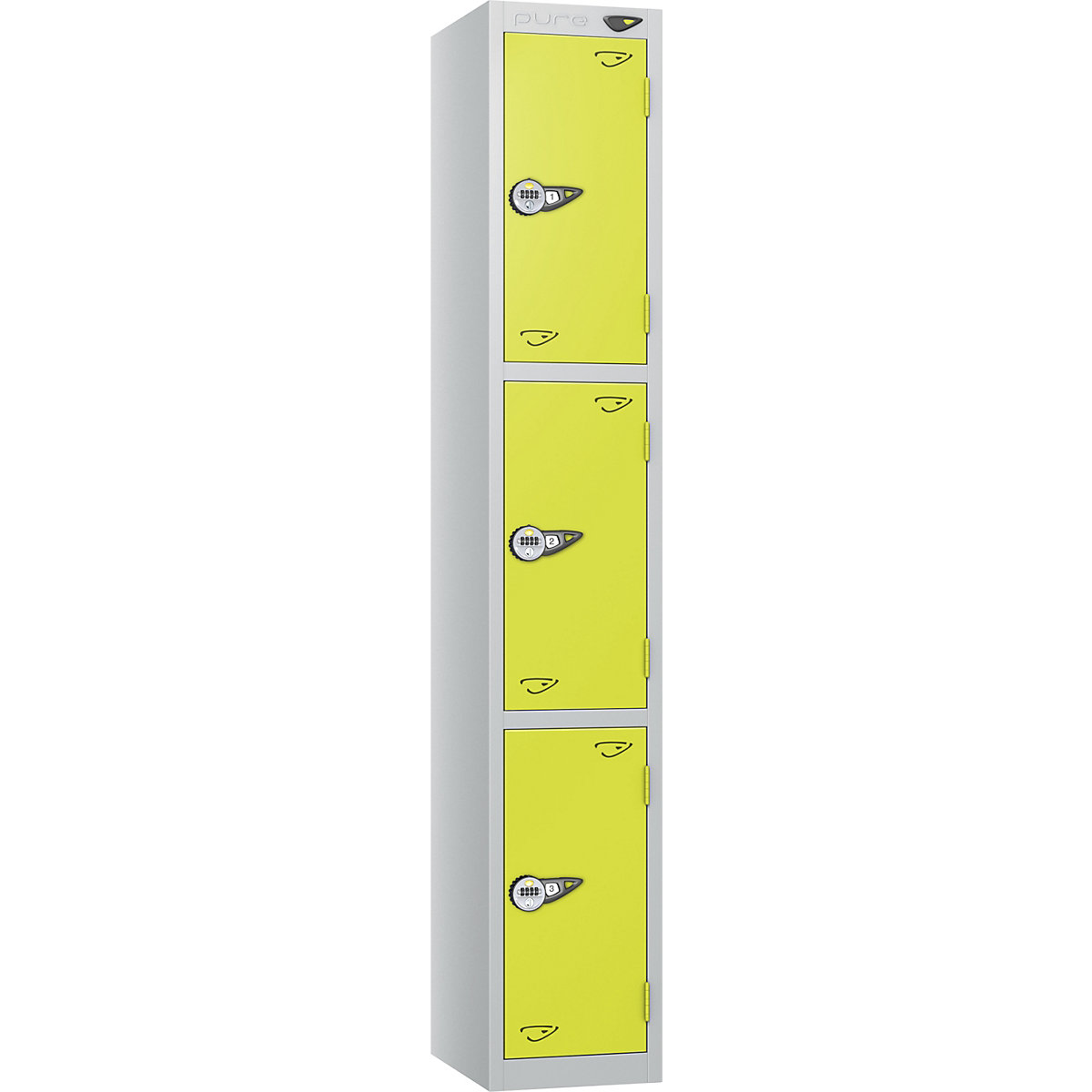 Pure Style Metal Lockers with Combination Locks | Pearl Silver Bioshell | Carbon Zero Manufactured