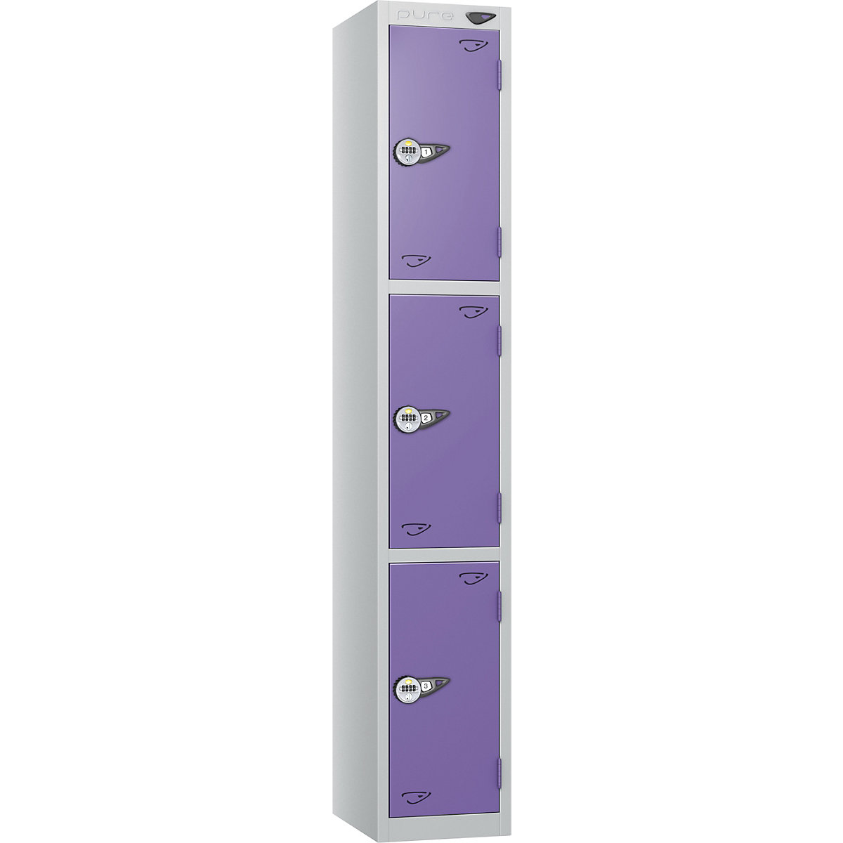Pure Style Metal Lockers with Combination Locks | Pearl Silver Bioshell | Carbon Zero Manufactured
