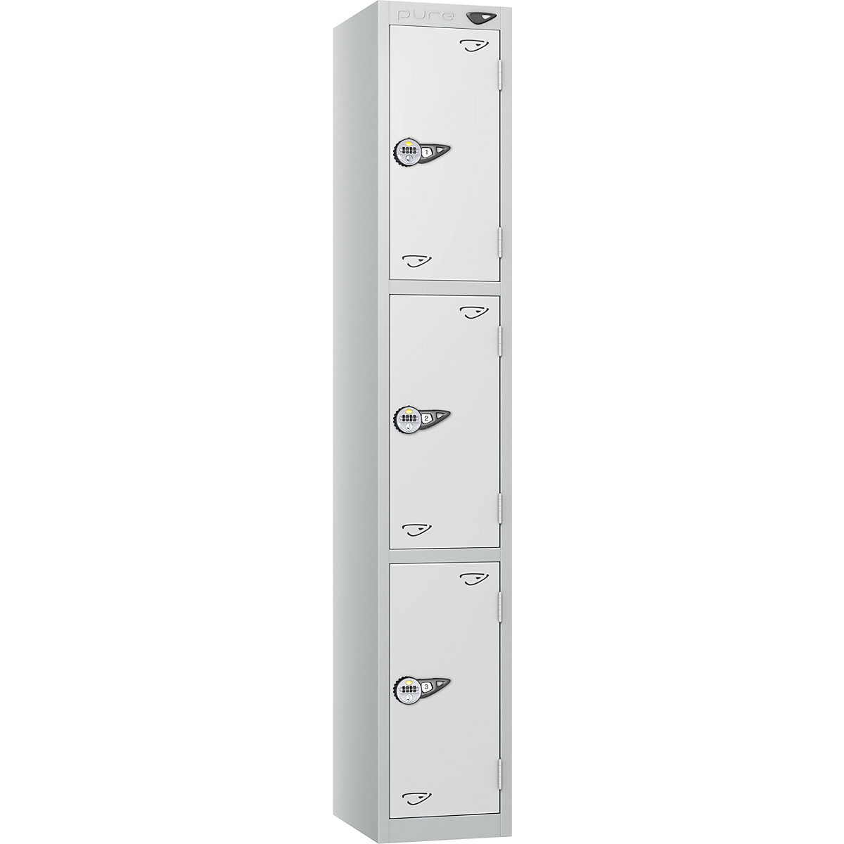 Pure Style Metal Lockers with Combination Locks | Pearl Silver Bioshell | Carbon Zero Manufactured