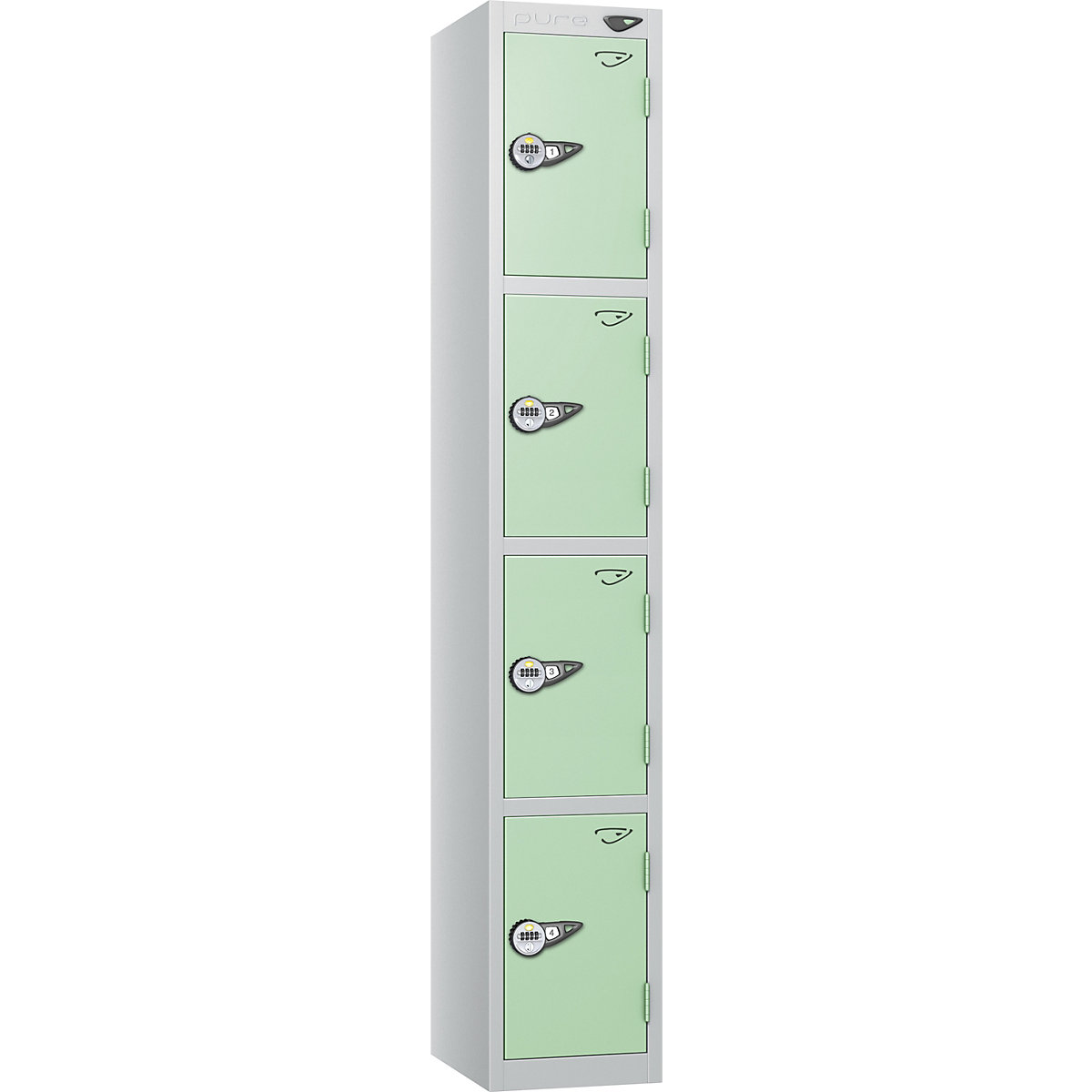 Pure Style Metal Lockers with Combination Locks | Pearl Silver Bioshell | Carbon Zero Manufactured