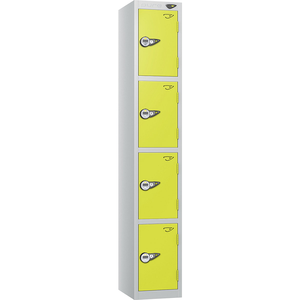 Pure Style Metal Lockers with Combination Locks | Pearl Silver Bioshell | Carbon Zero Manufactured