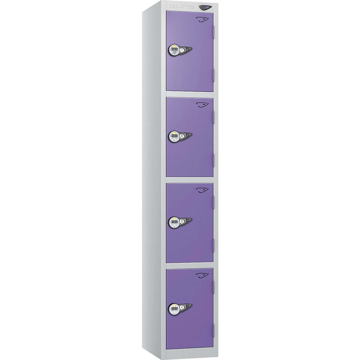 Pure Style Metal Lockers with Combination Locks | Pearl Silver Bioshell | Carbon Zero Manufactured
