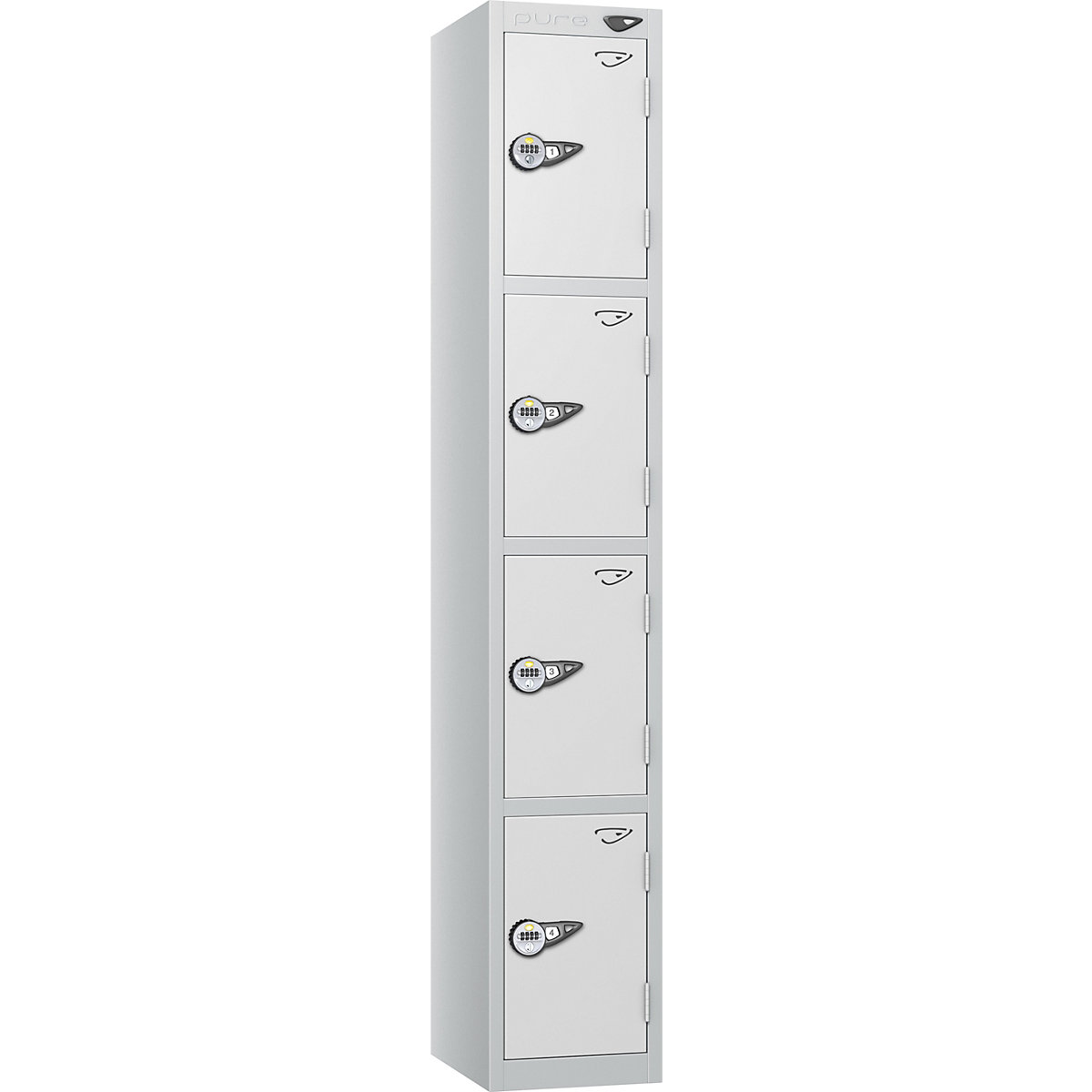 Pure Style Metal Lockers with Combination Locks | Pearl Silver Bioshell | Carbon Zero Manufactured