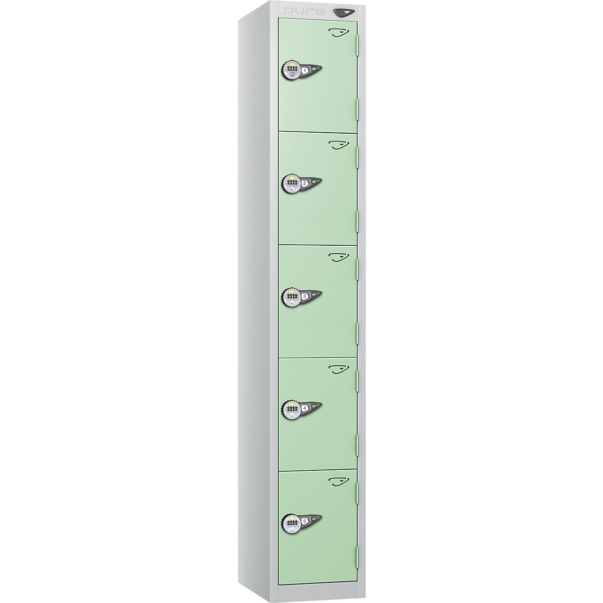 Pure Style Metal Lockers with Combination Locks | Pearl Silver Bioshell | Carbon Zero Manufactured