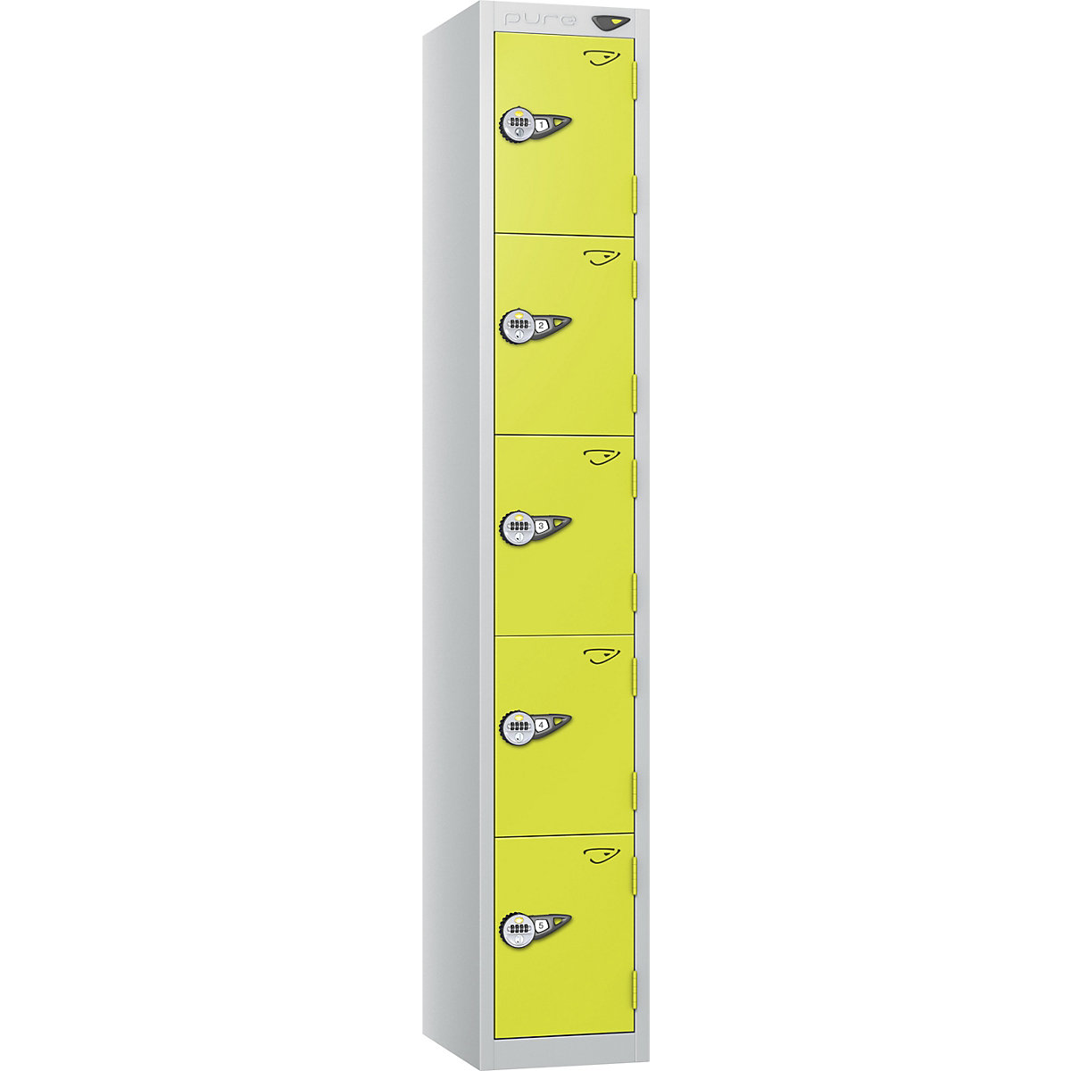 Pure Style Metal Lockers with Combination Locks | Pearl Silver Bioshell | Carbon Zero Manufactured